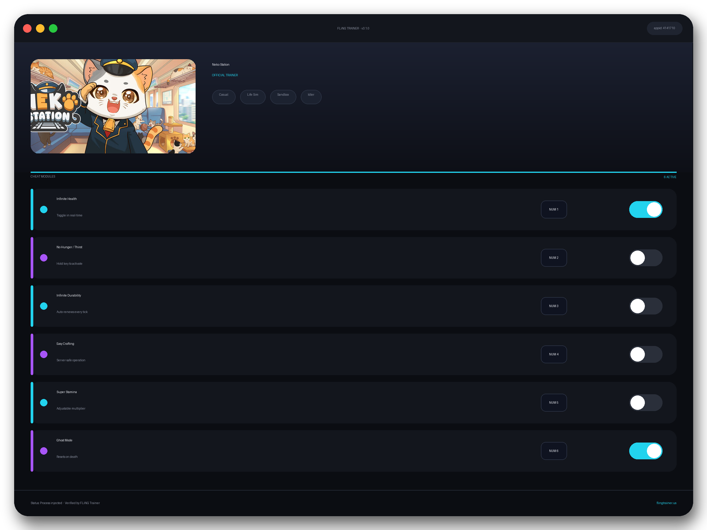 Neko Station Trainer interface
