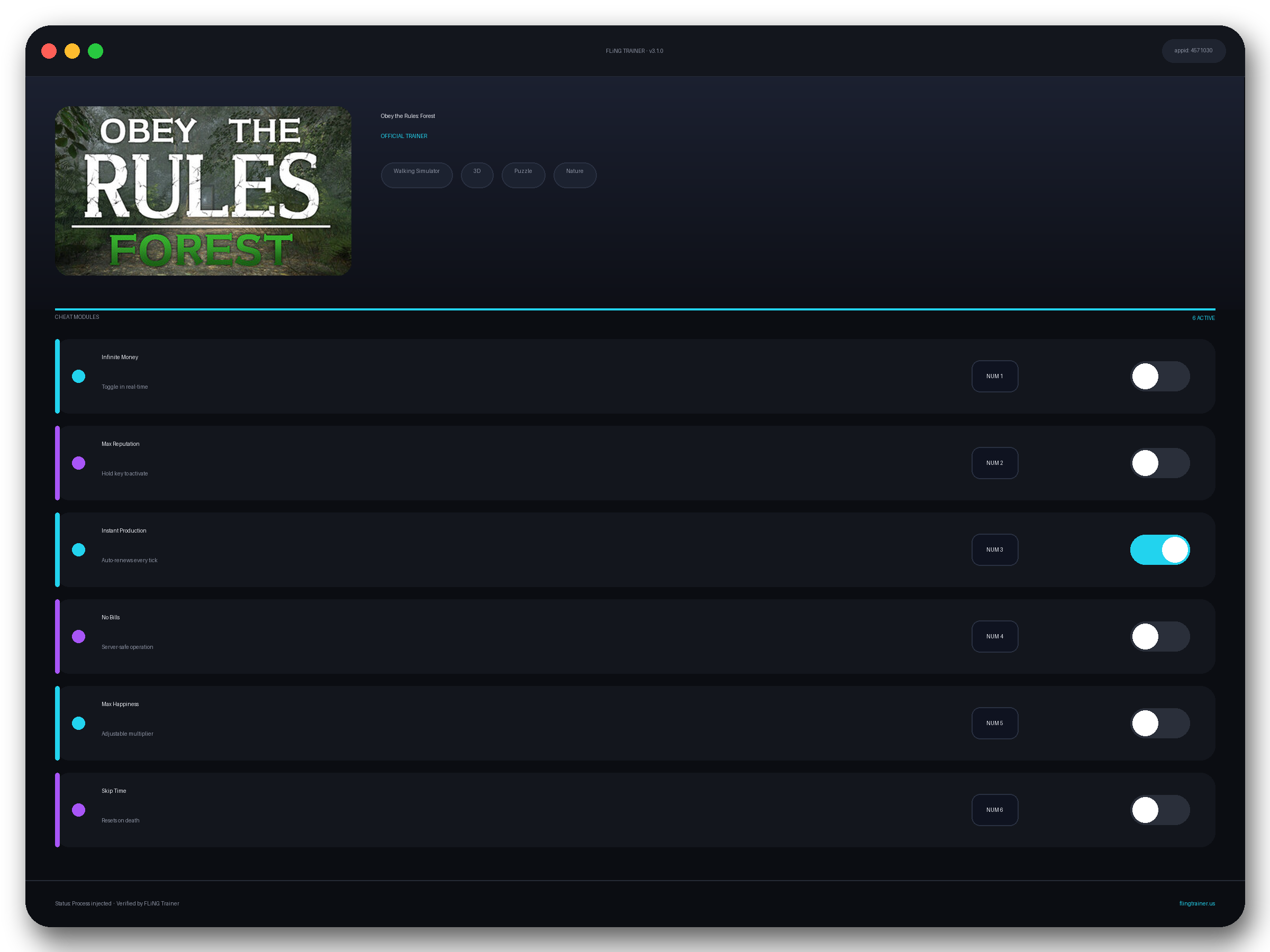 Obey the Rules: Forest Trainer interface