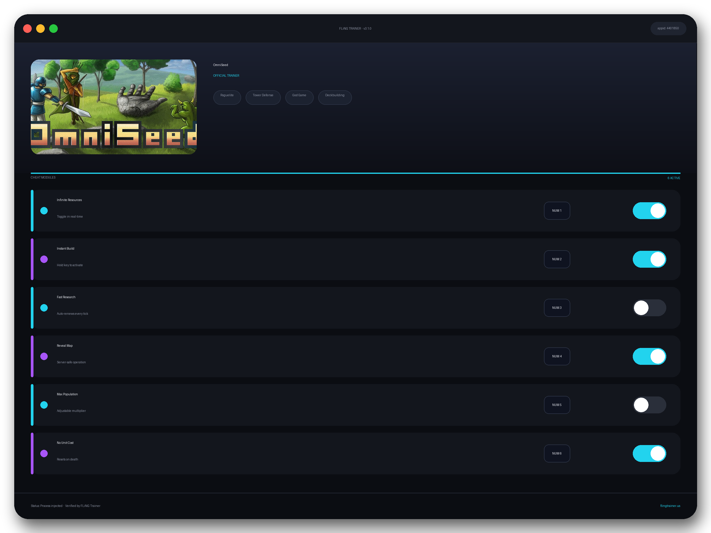 OmniSeed Trainer interface