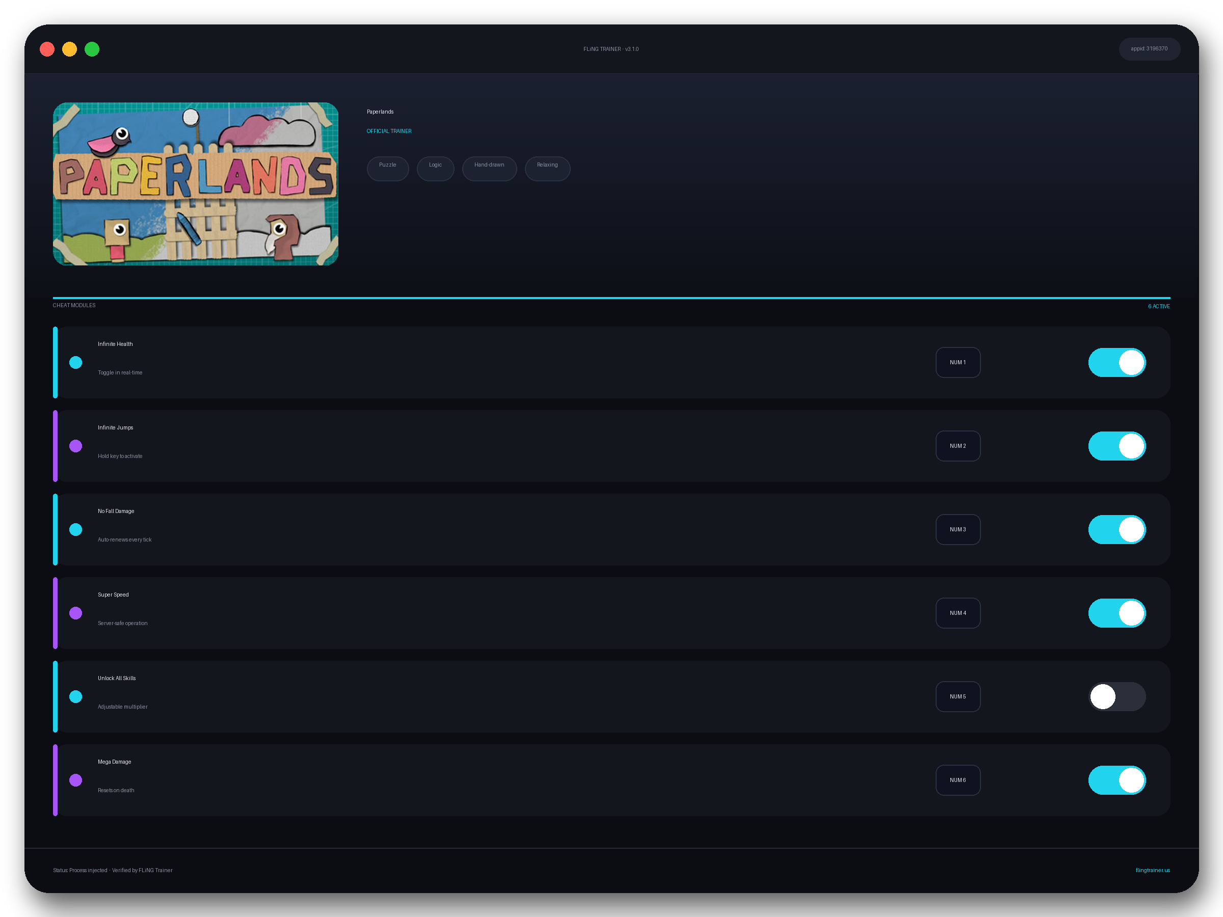 Paperlands Trainer interface
