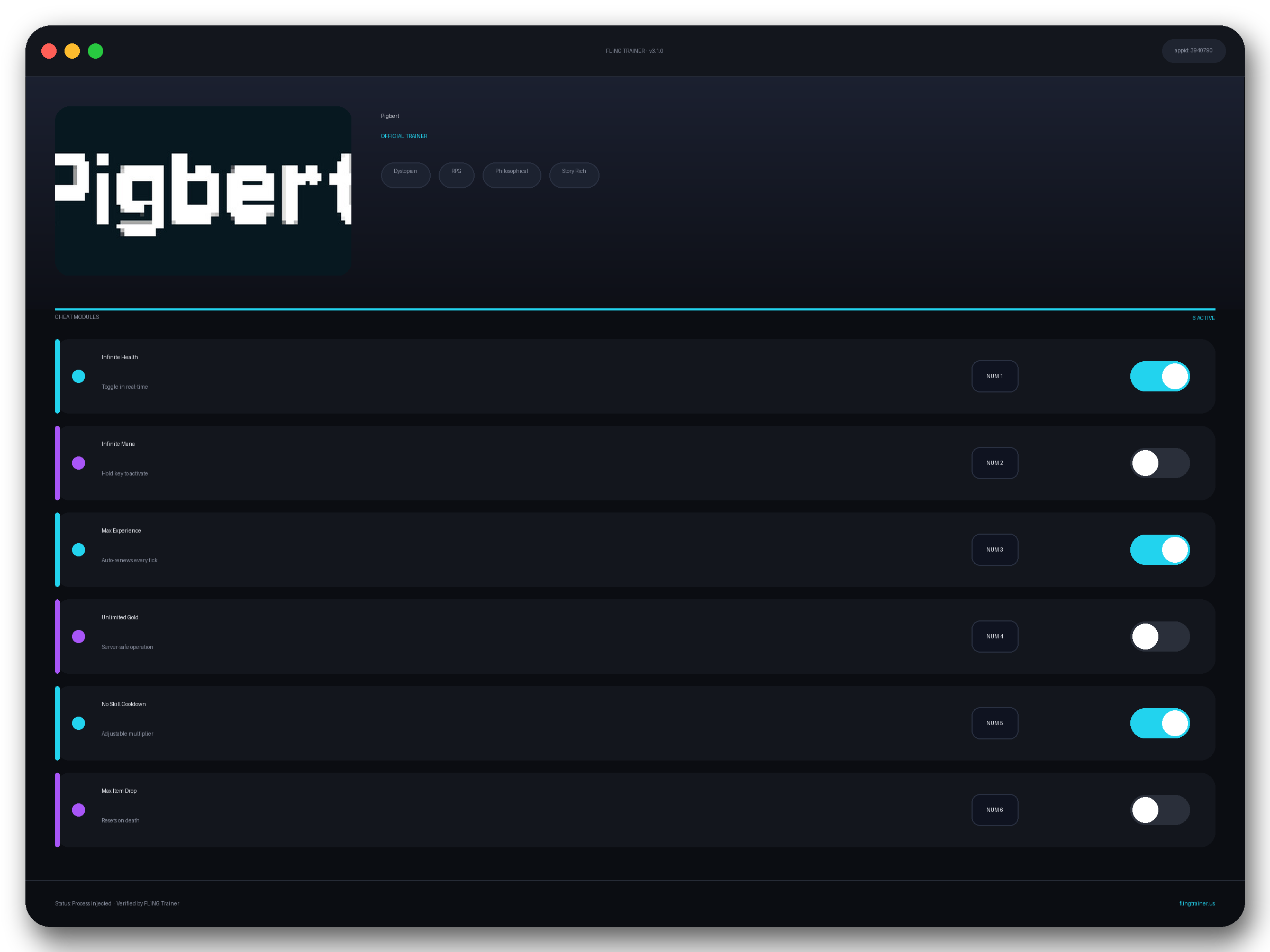 Pigbert Trainer interface