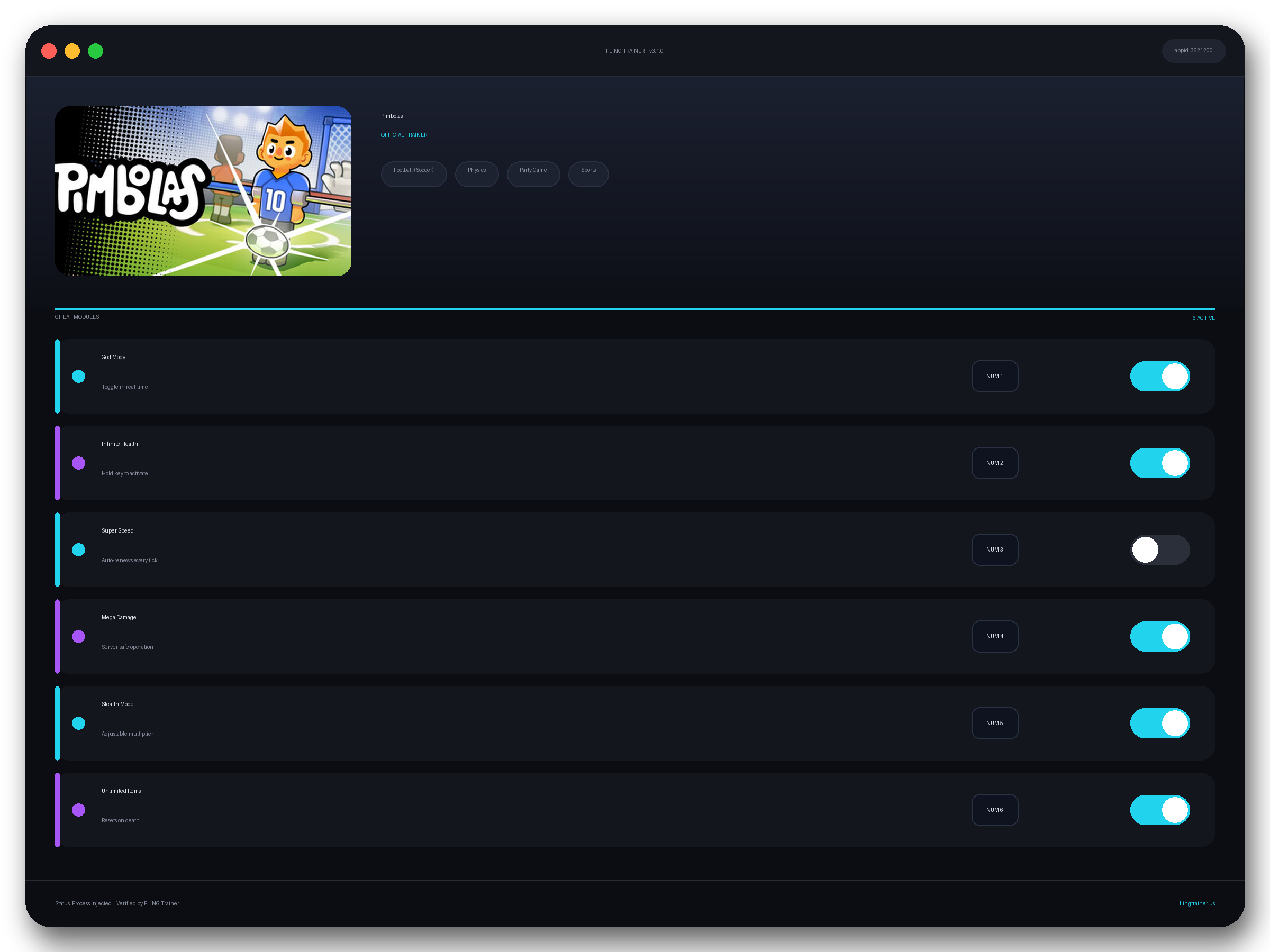 Pimbolas Trainer interface