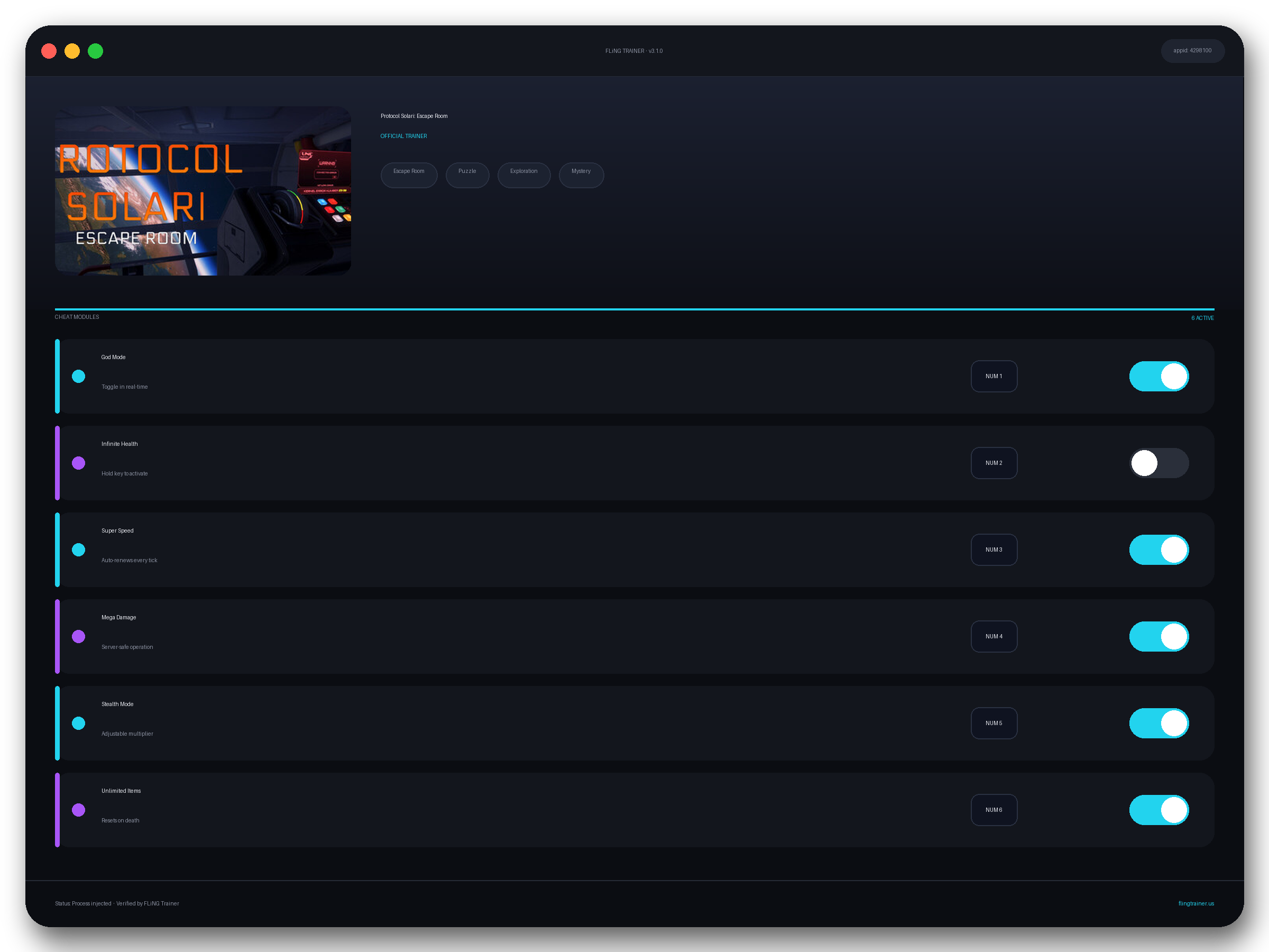 Protocol Solari: Escape Room Trainer interface