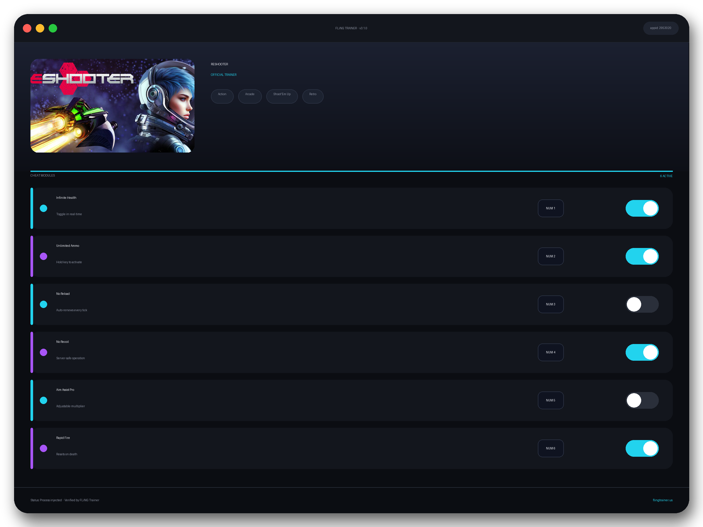 RESHOOTER Trainer interface