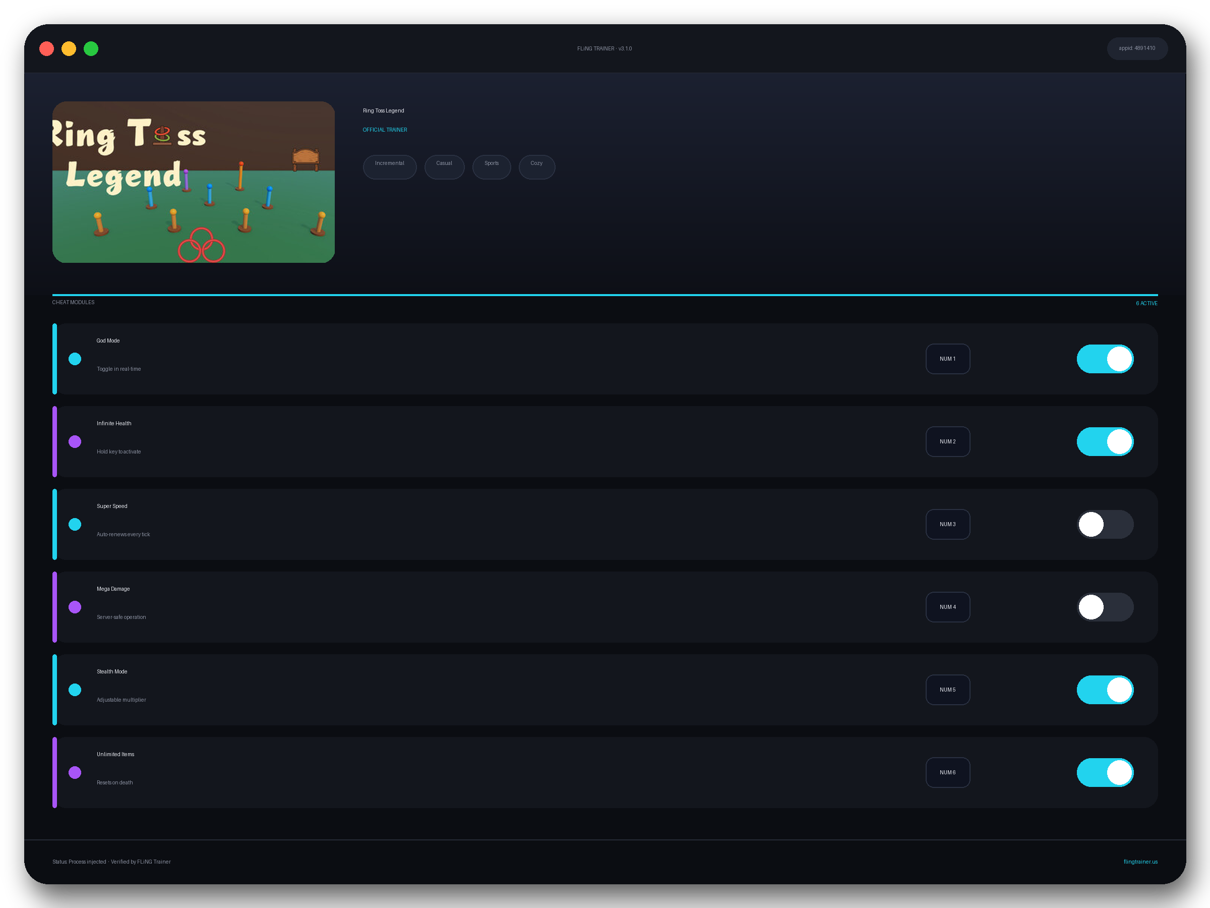 Ring Toss Legend Trainer interface