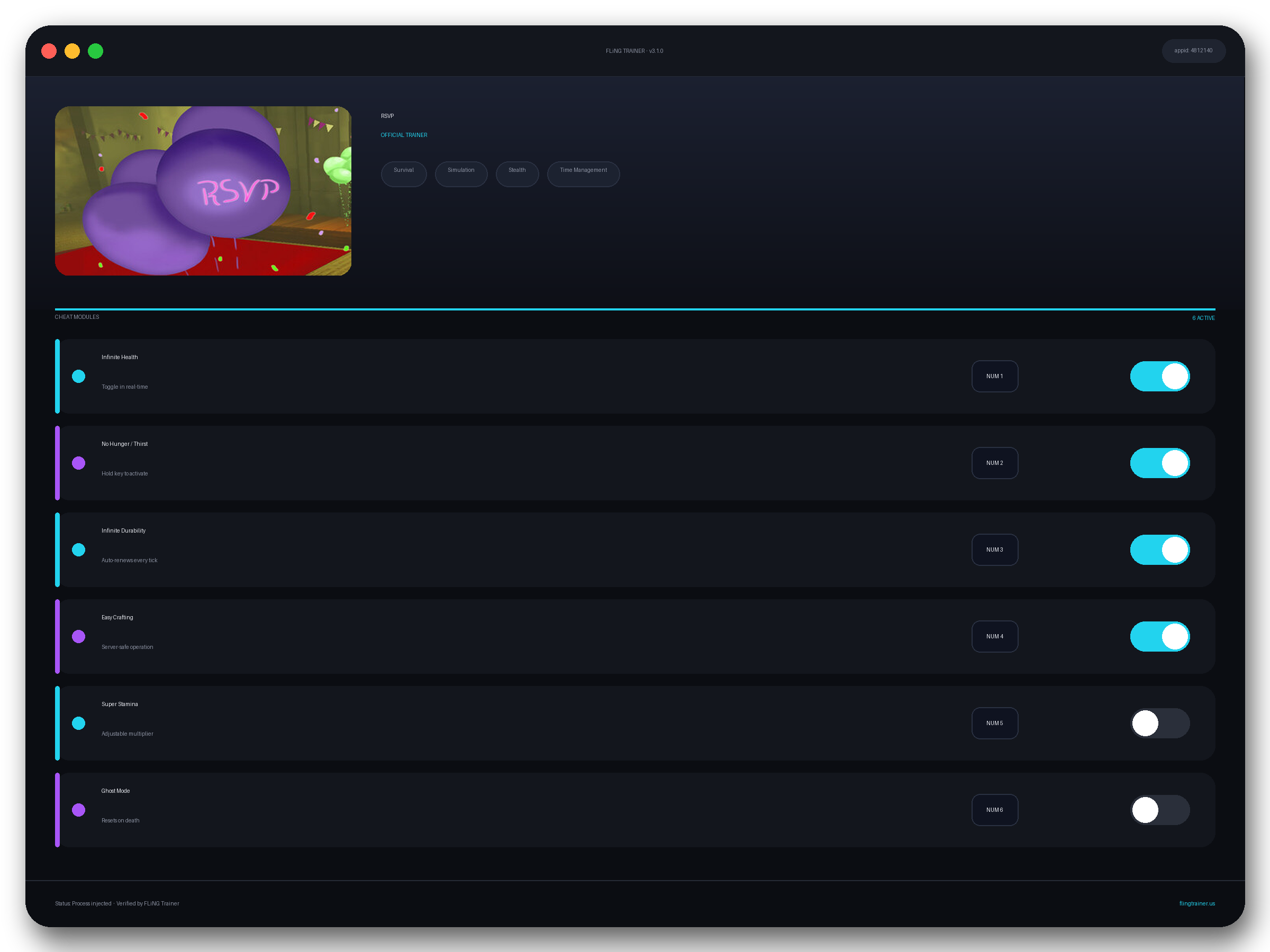 RSVP Trainer interface
