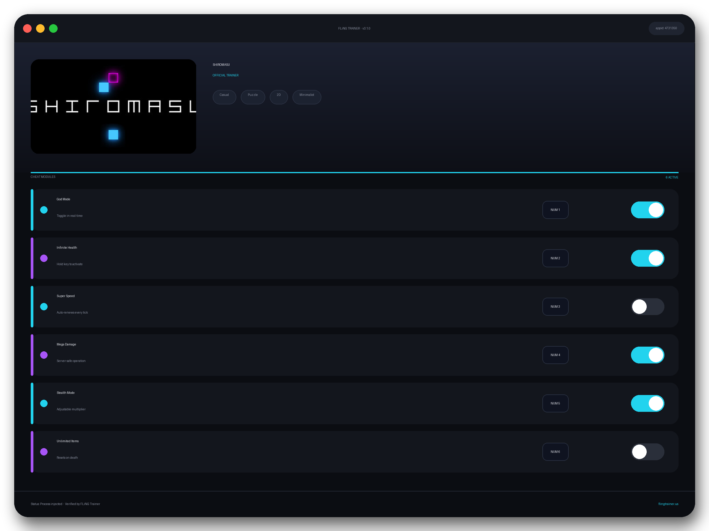 SHIROMASU Trainer interface
