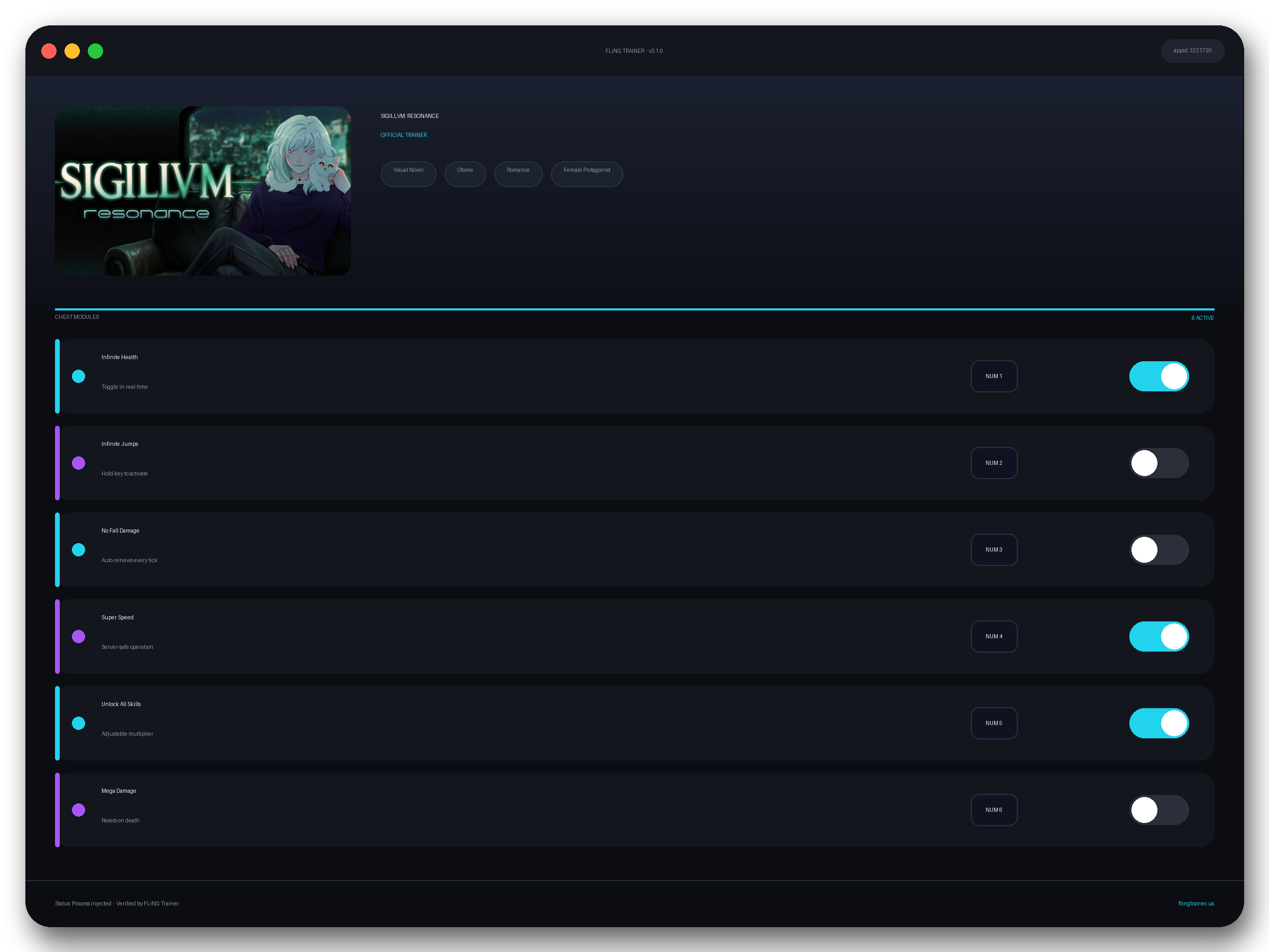 SIGILLVM: RESONANCE Trainer interface
