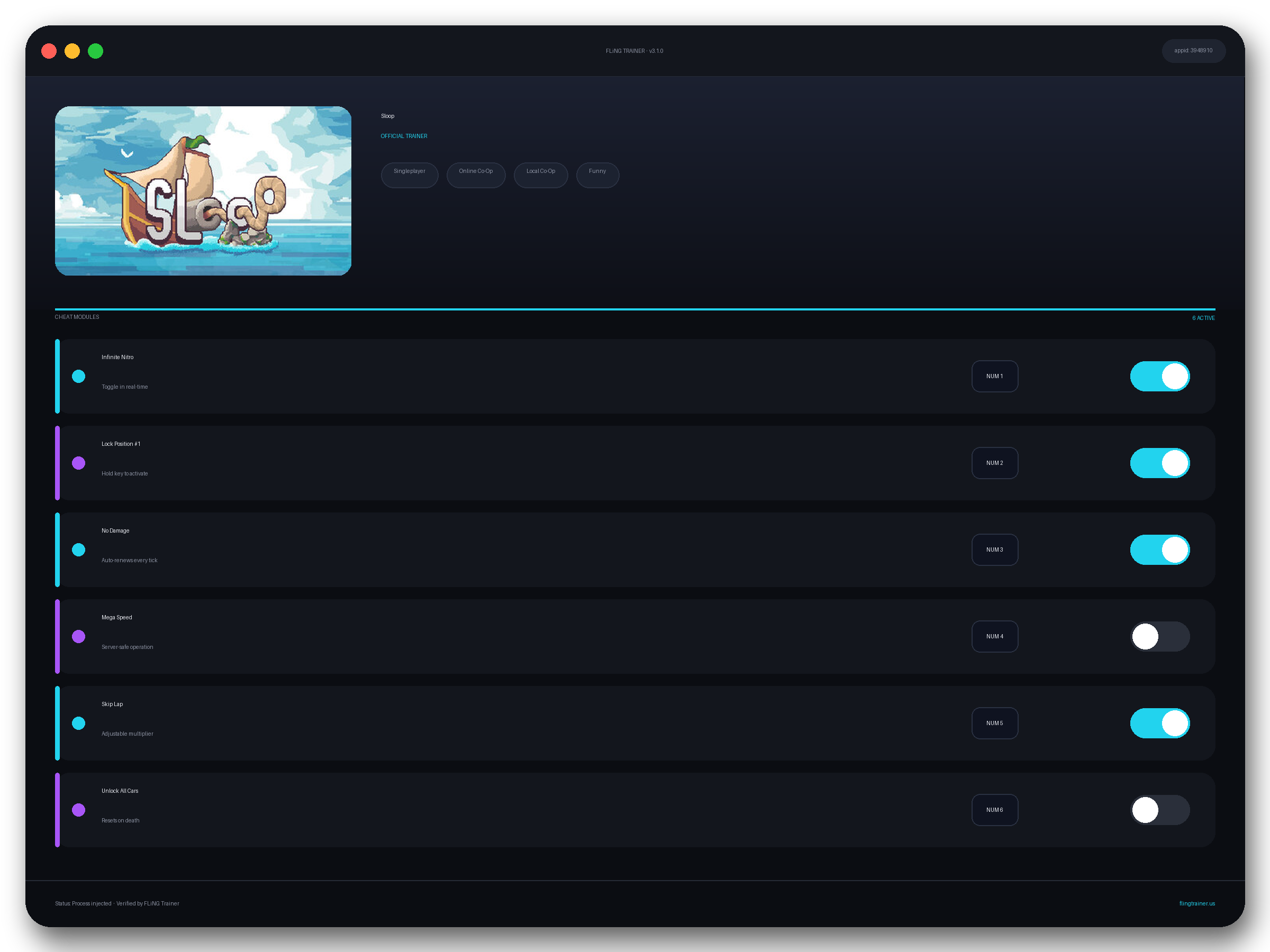 Sloop Trainer interface