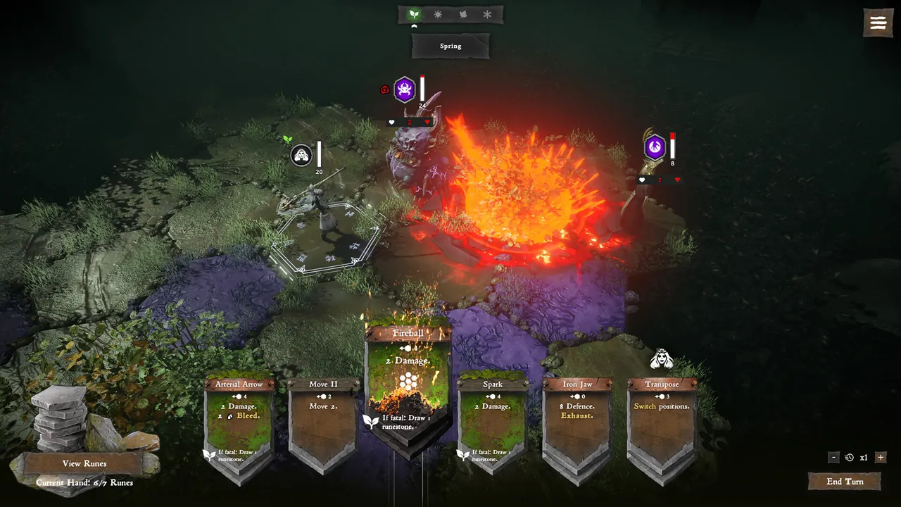 Solnox - Grimoire of Seasons — in-game combat moment