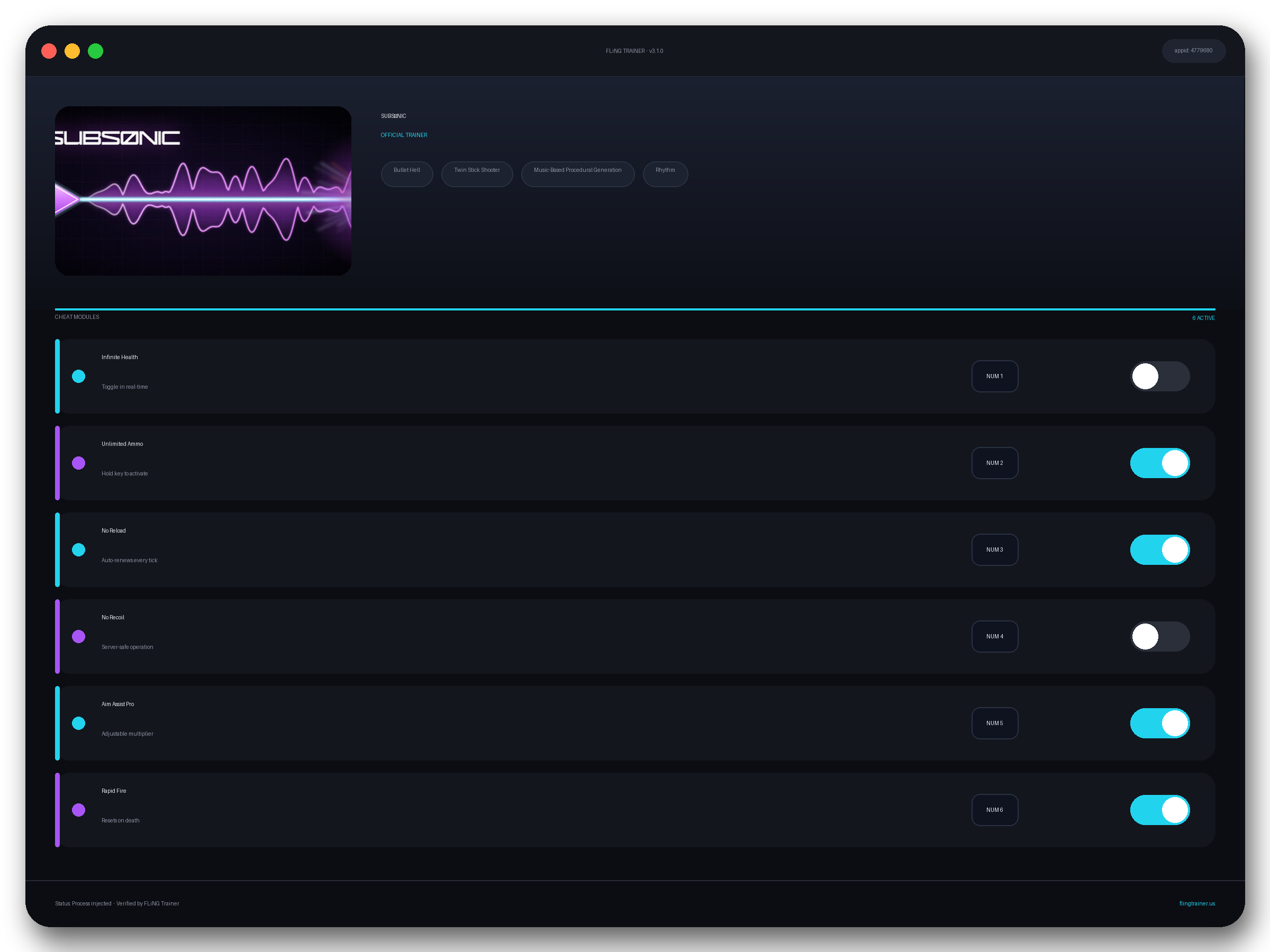 SUBSØNIC Trainer interface