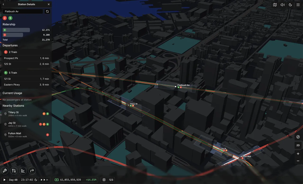 Subway Builder — in-game combat moment