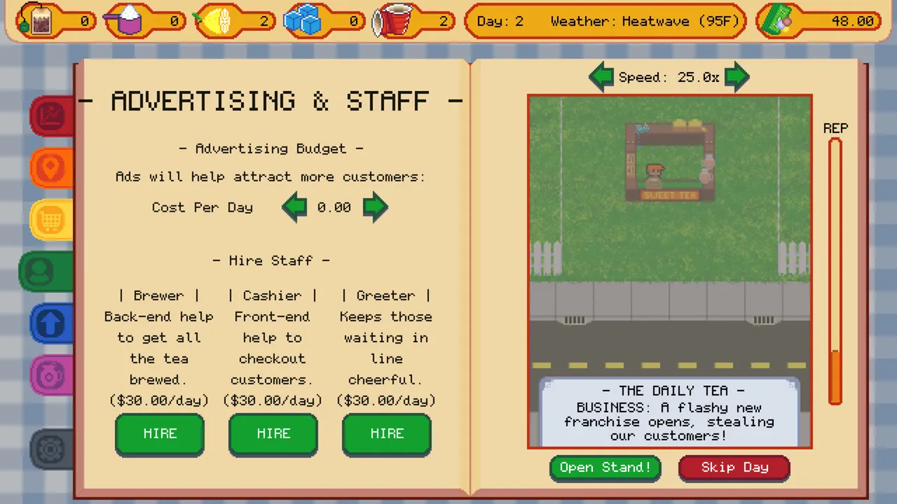 Sweet Tea Tycoon — environment preview