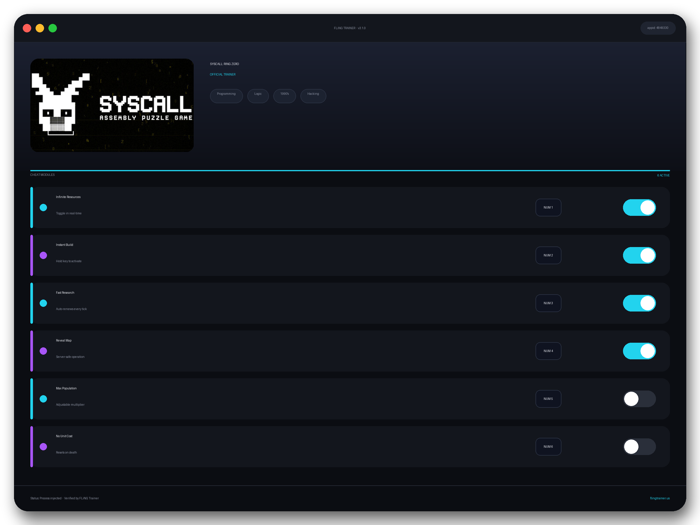 SYSCALL: RING ZERO Trainer interface