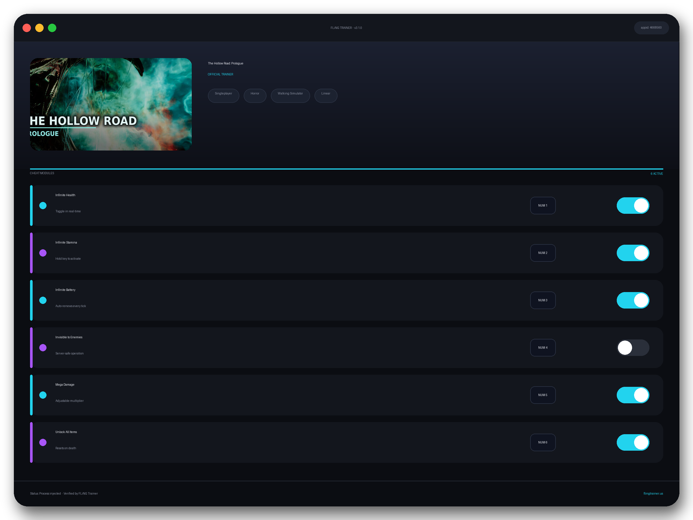 The Hollow Road: Prologue Trainer interface