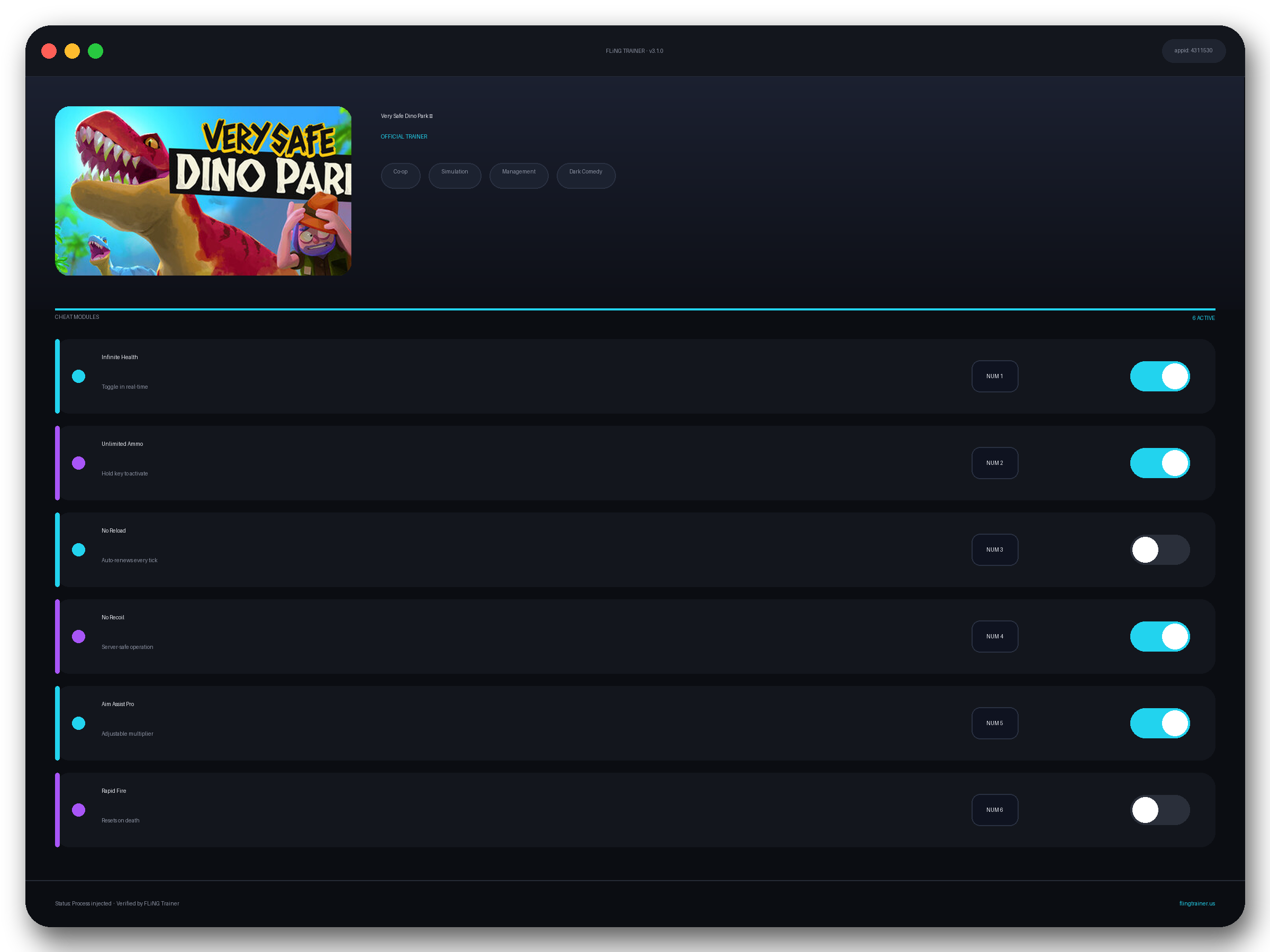 Very Safe Dino Park 🦖 Trainer interface