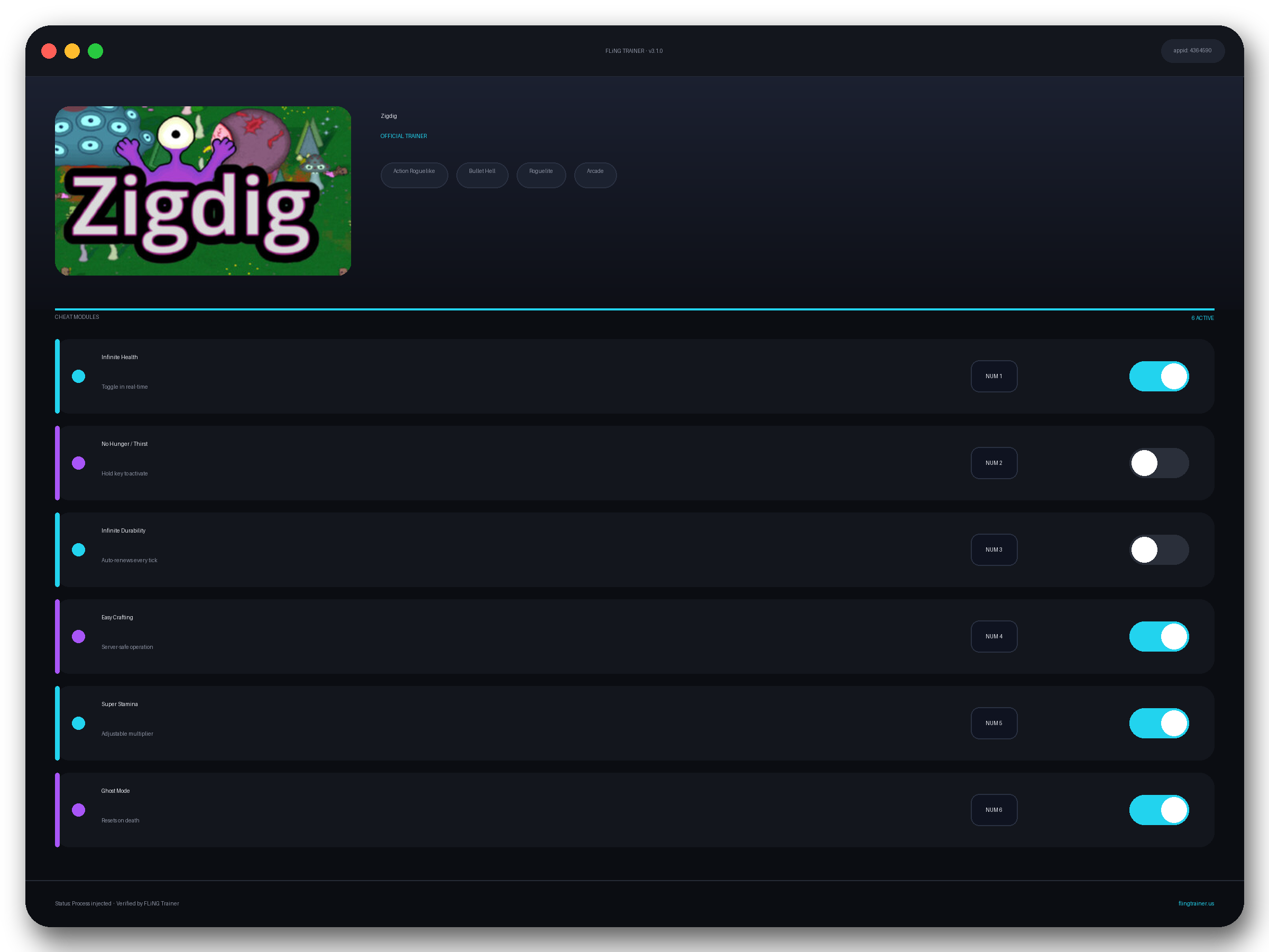 Zigdig Trainer interface