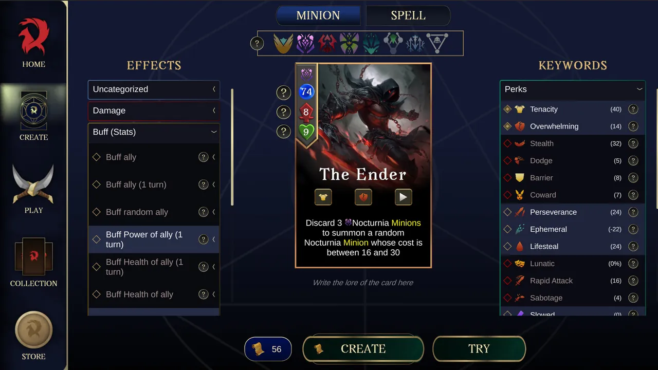 Ariokan - create your cards, break the Meta — environment preview