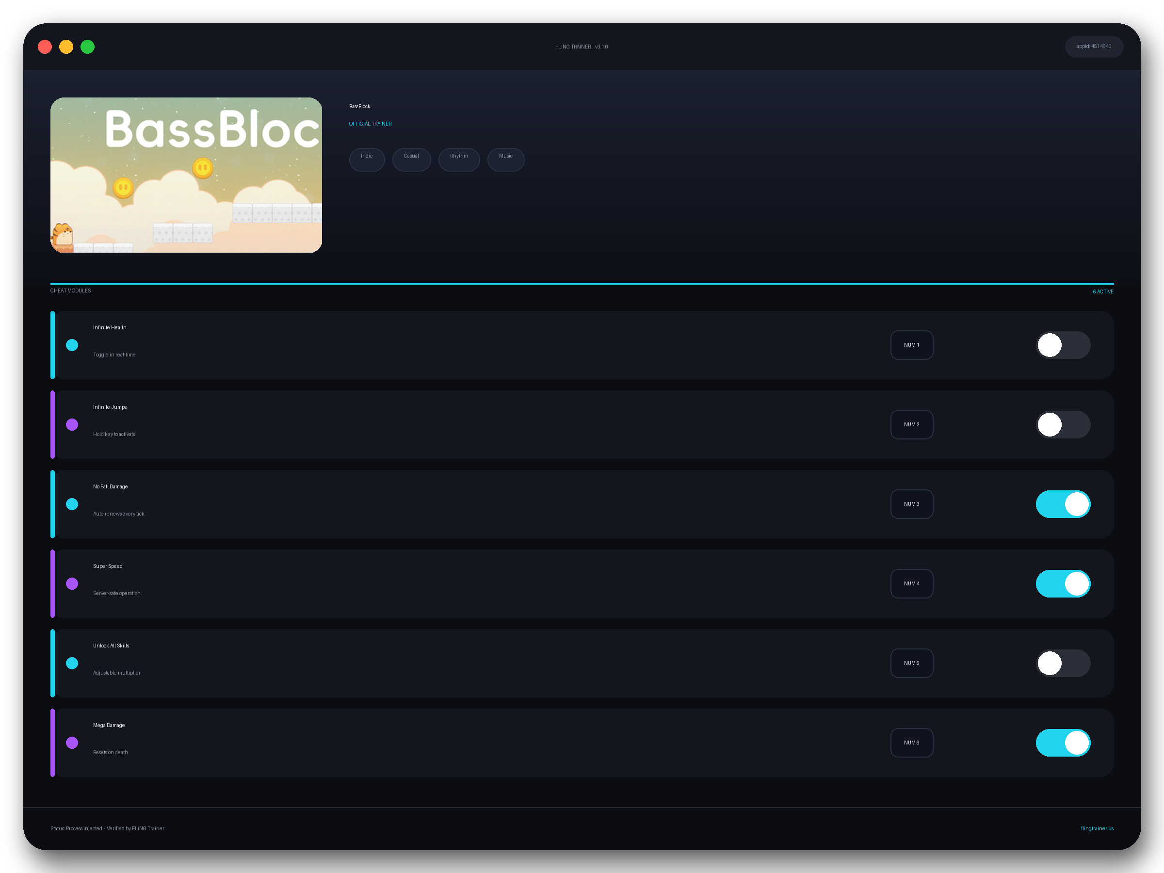 BassBlock Trainer interface