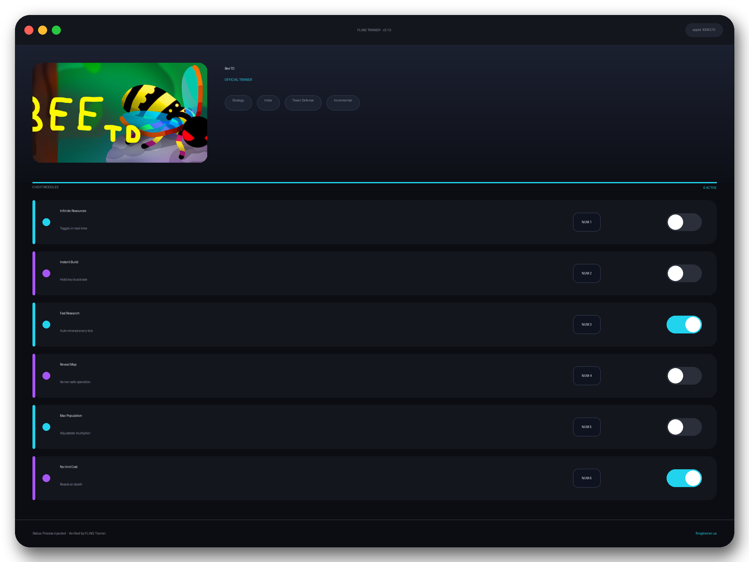 BeeTD Trainer interface