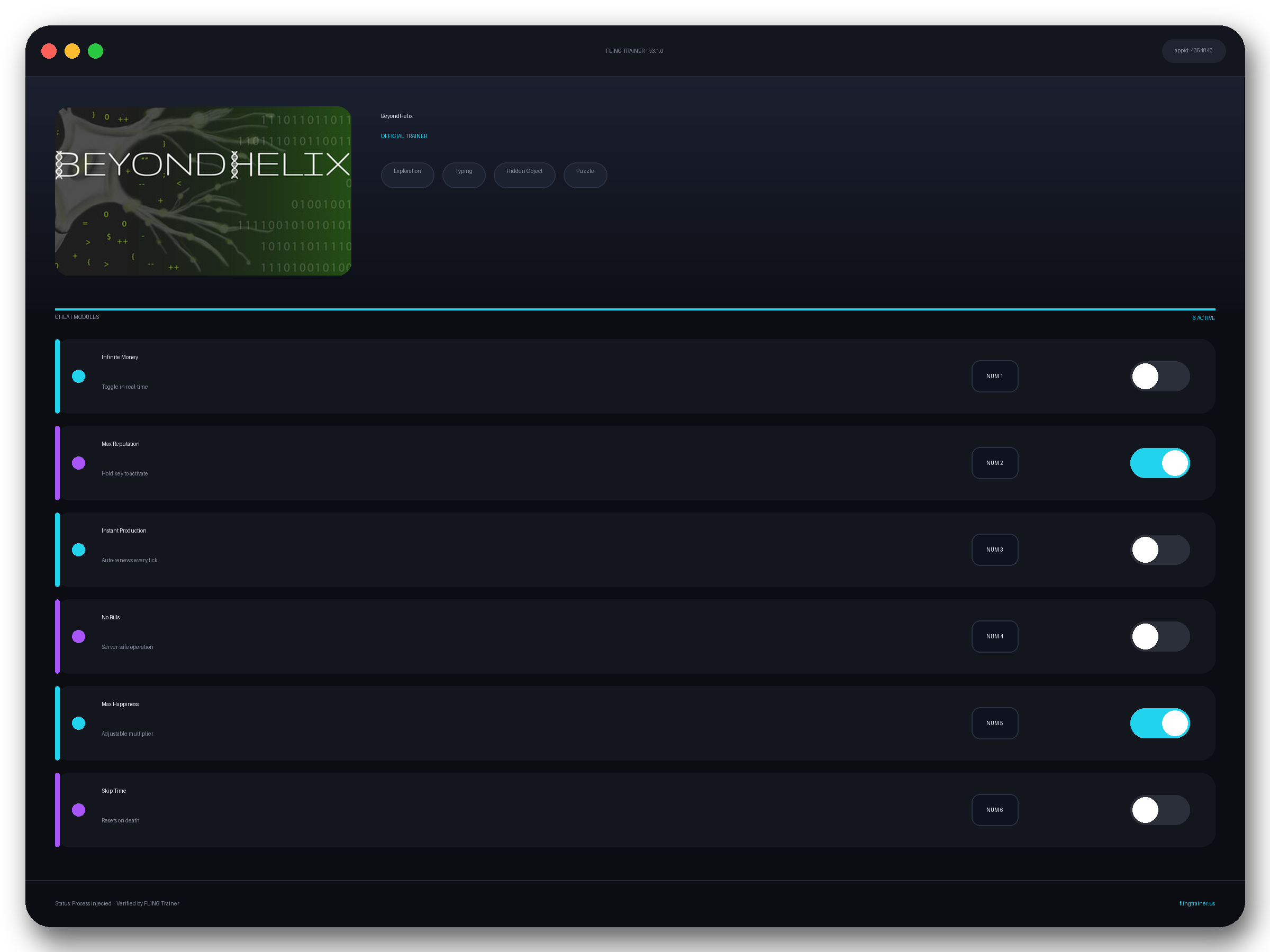 BeyondHelix Trainer interface