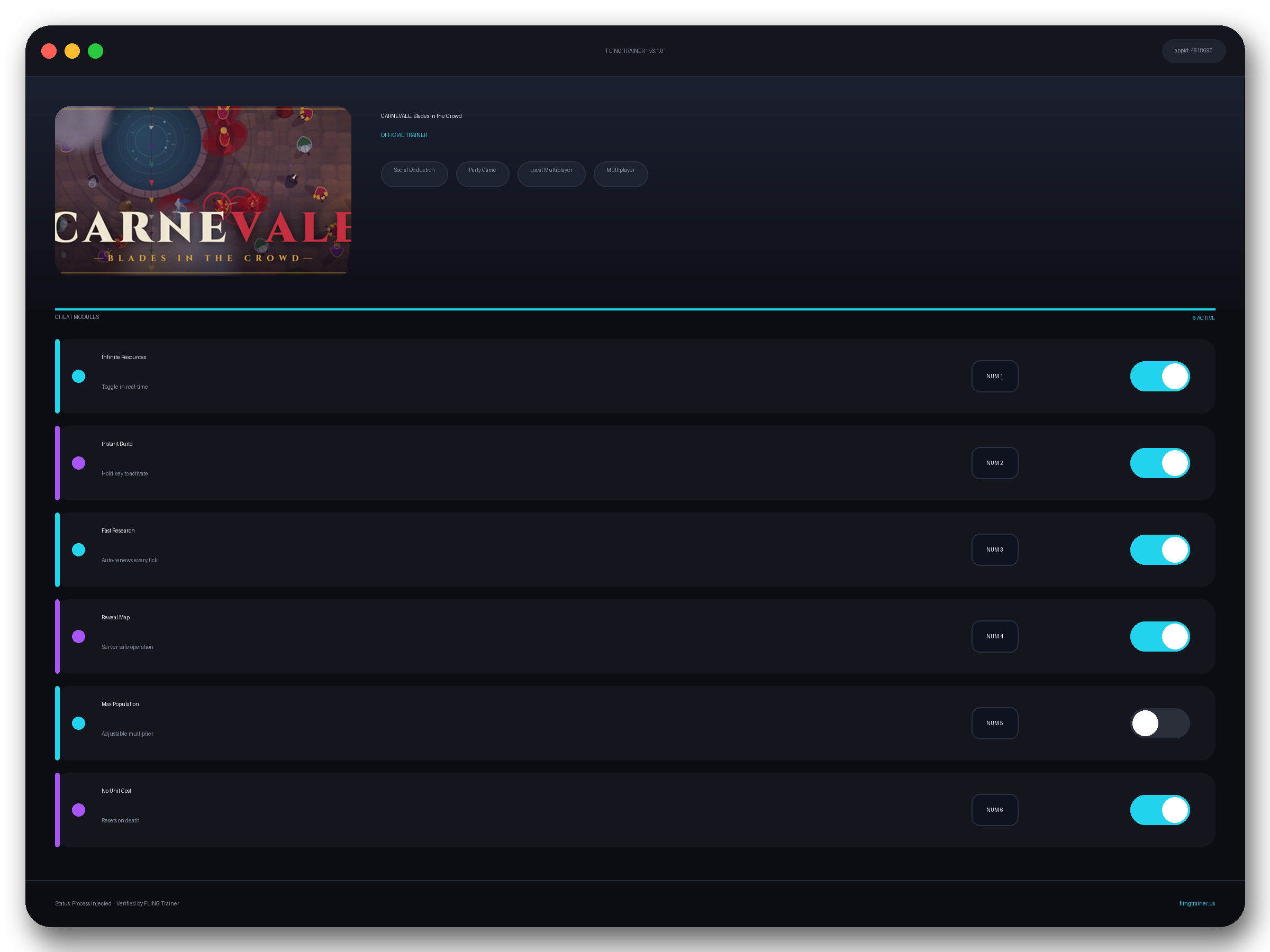 CARNEVALE: Blades in the Crowd Trainer interface