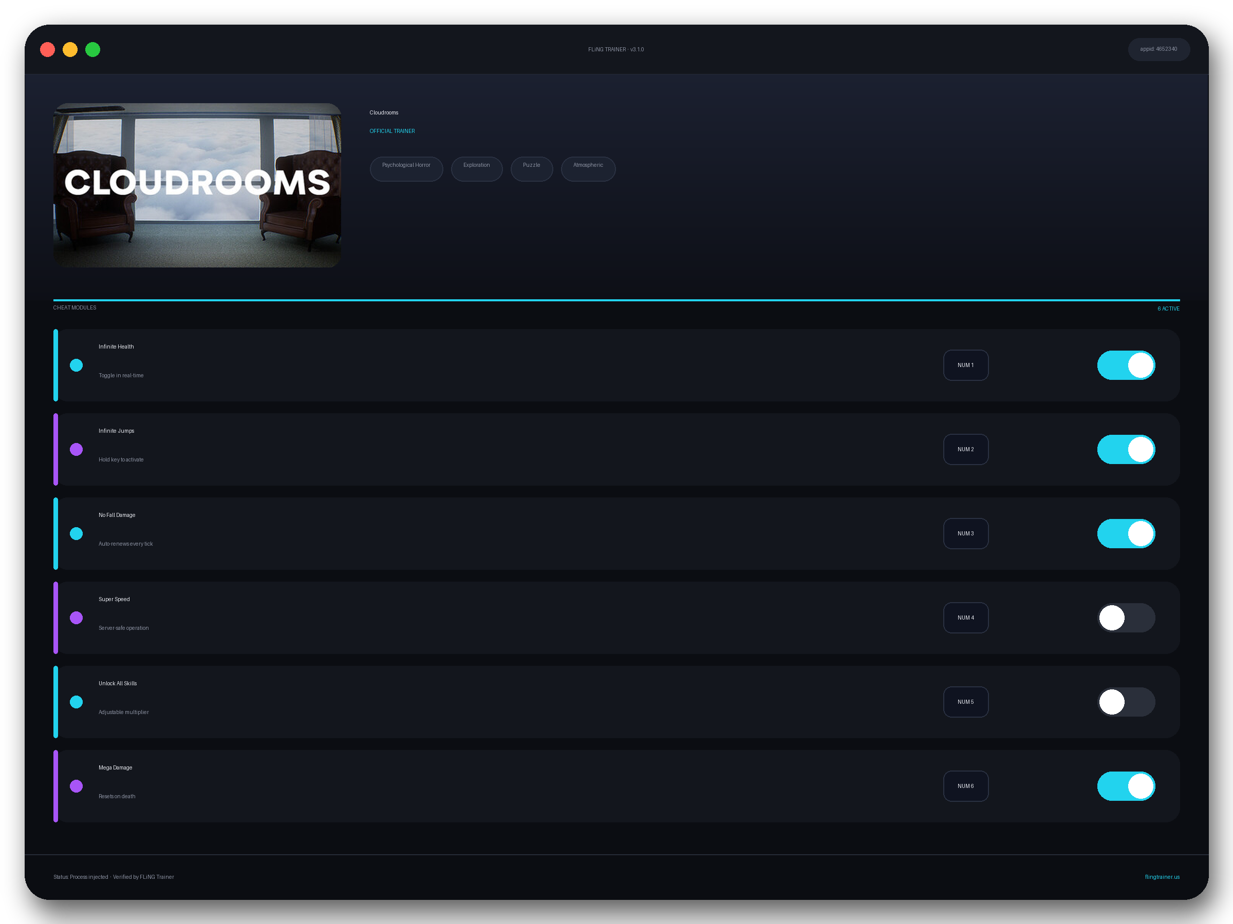 Cloudrooms Trainer interface