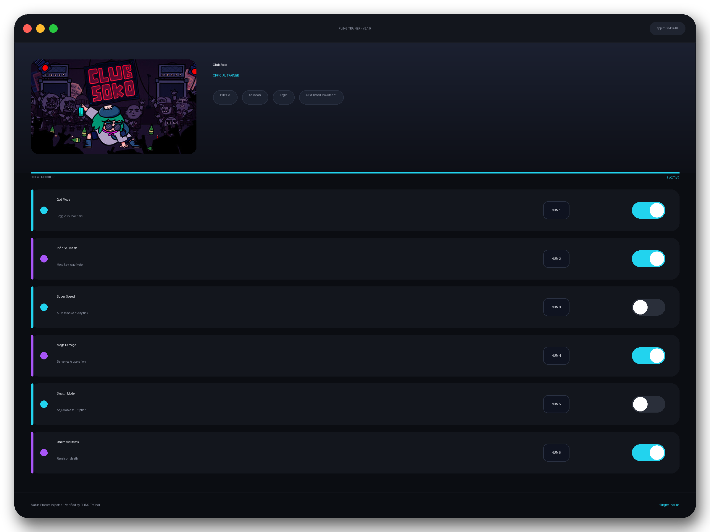 Club Soko Trainer interface