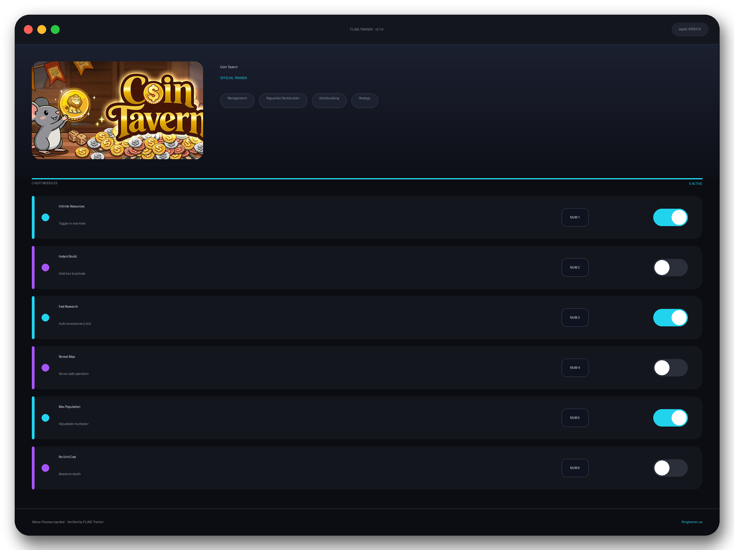 Coin Tavern Trainer interface