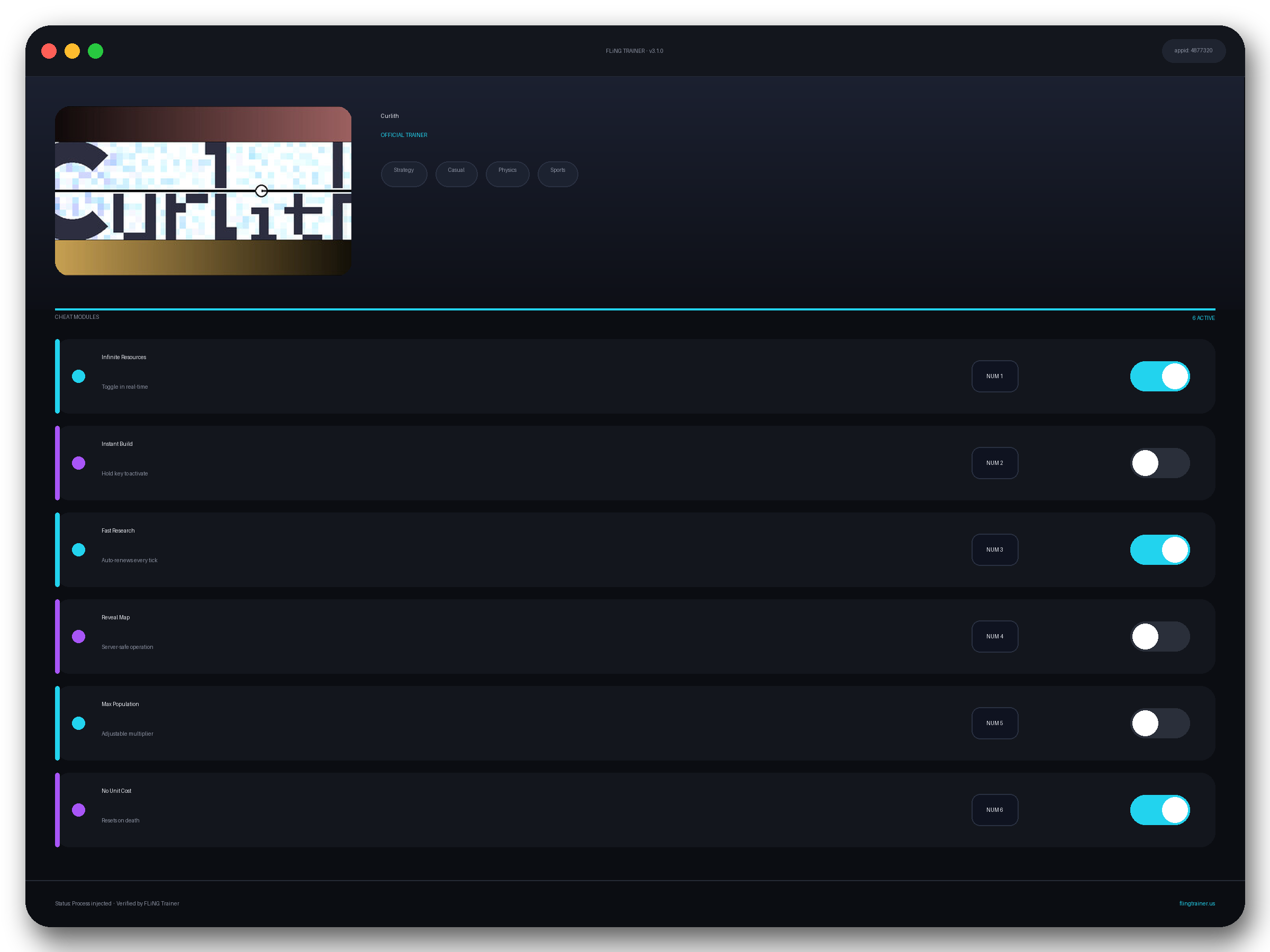 Curlith Trainer interface
