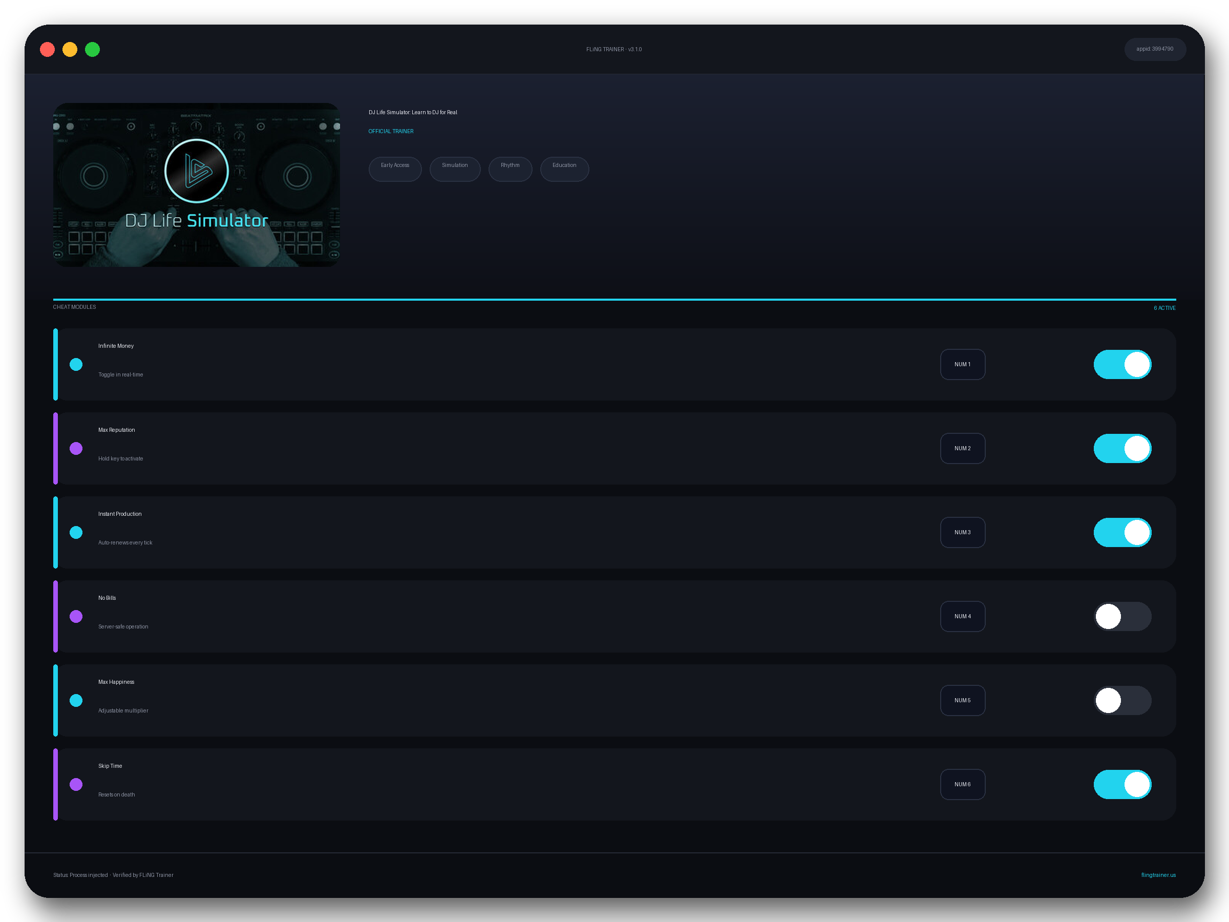 DJ Life Simulator: Learn to DJ for Real Trainer interface