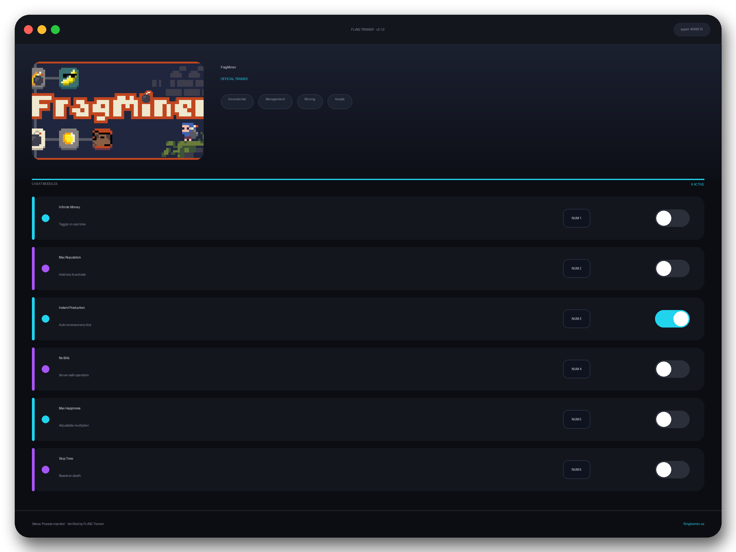 FragMiner Trainer interface