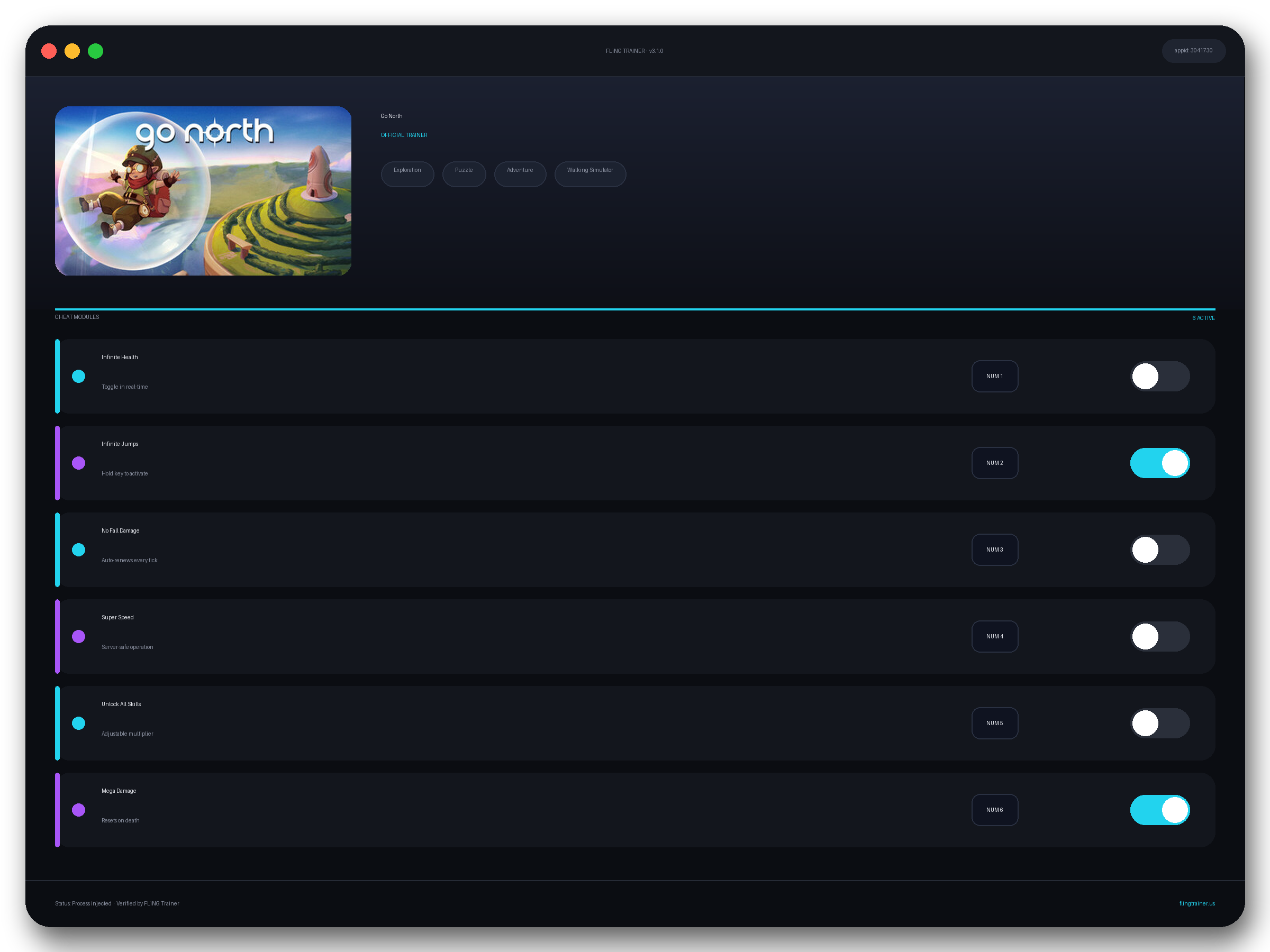 Go North Trainer interface