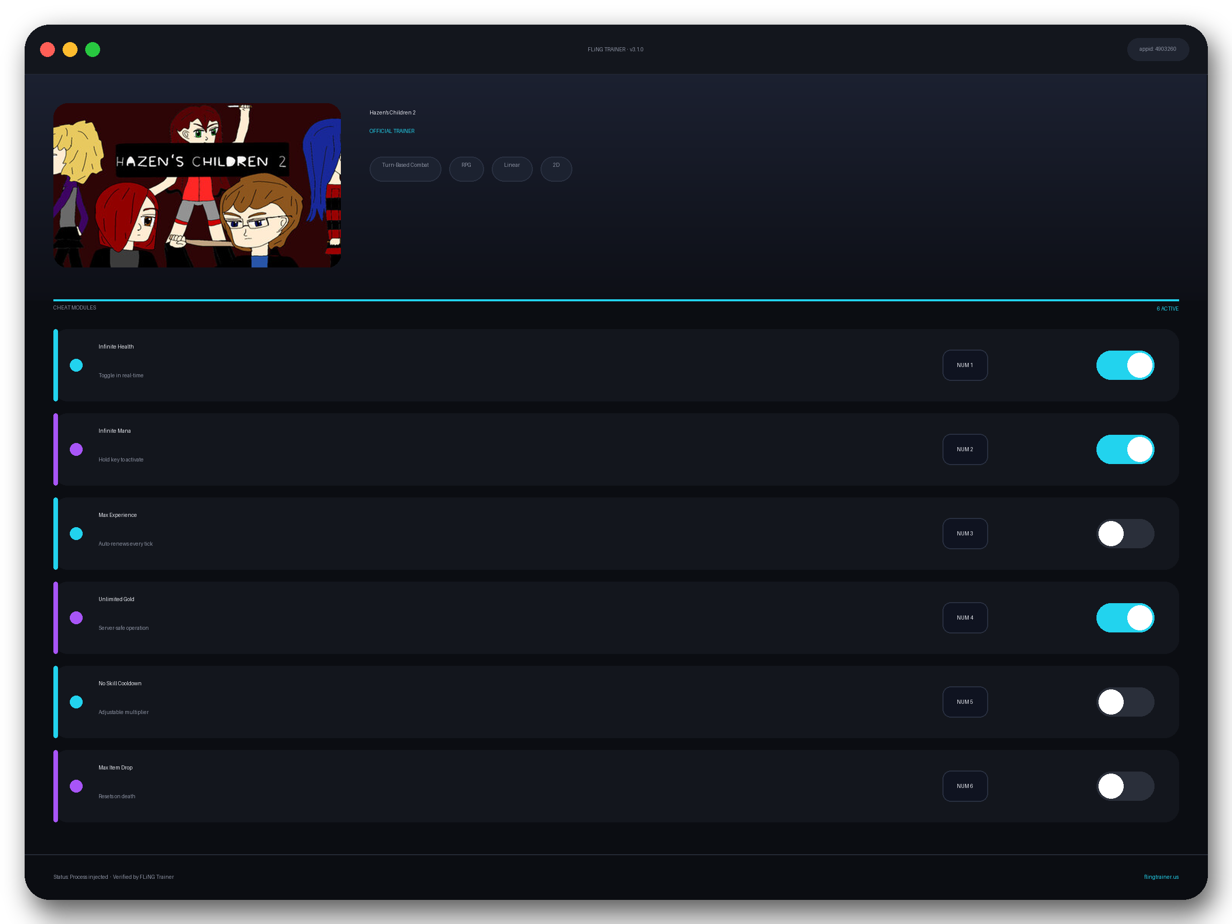 Hazen's Children 2 Trainer interface