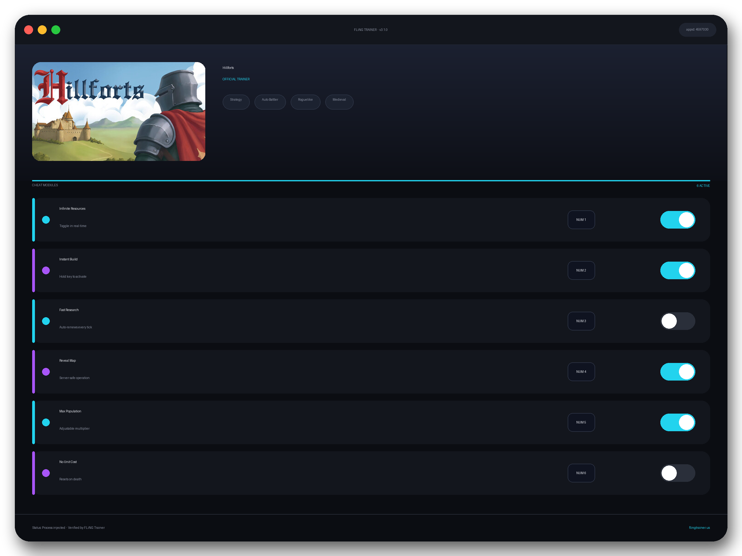 Hillforts Trainer interface