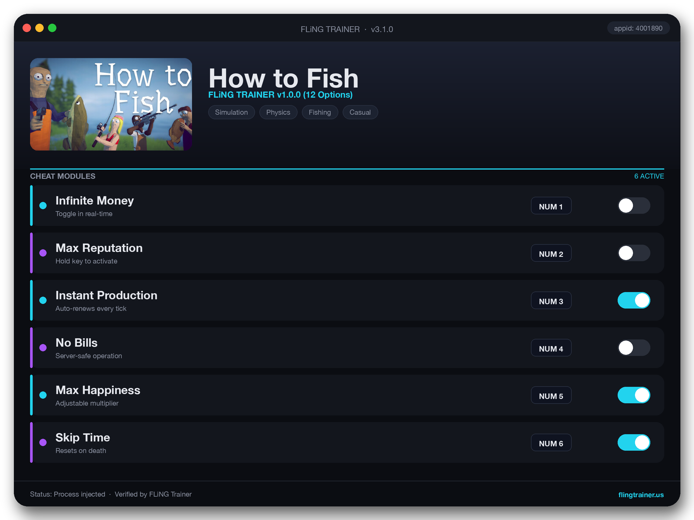 How to Fish Trainer interface