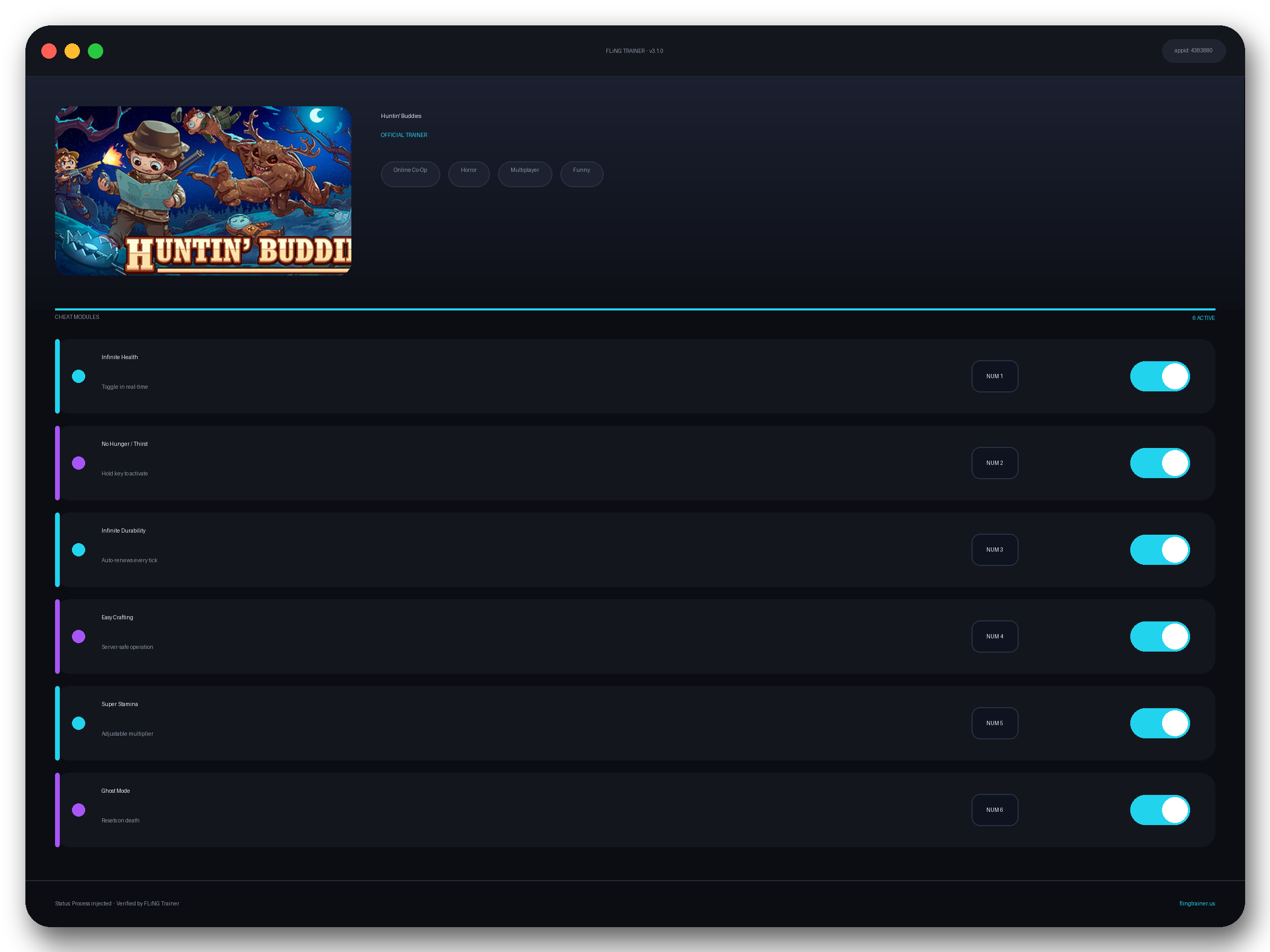 Huntin' Buddies Trainer interface