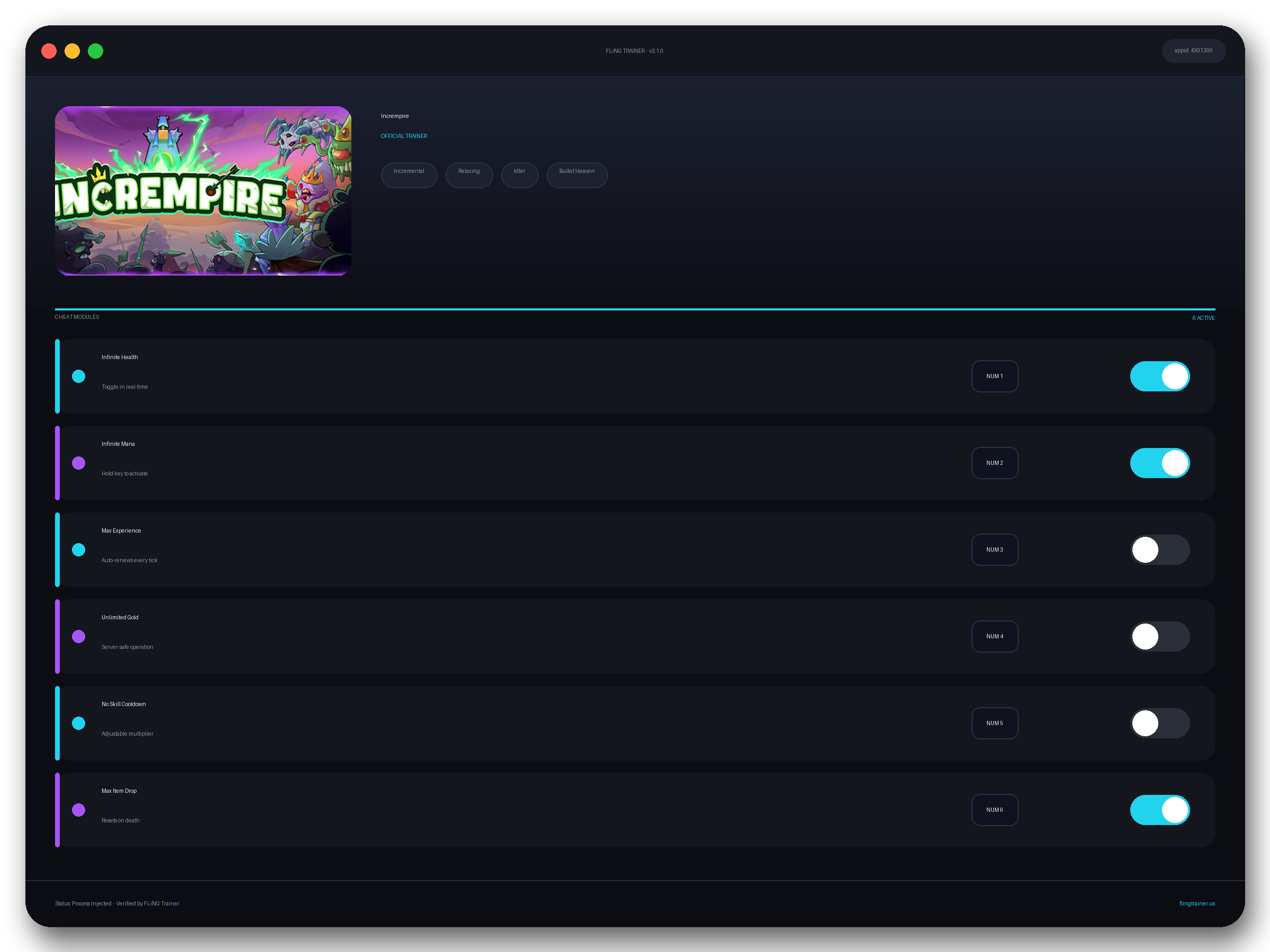 Incrempire Trainer interface