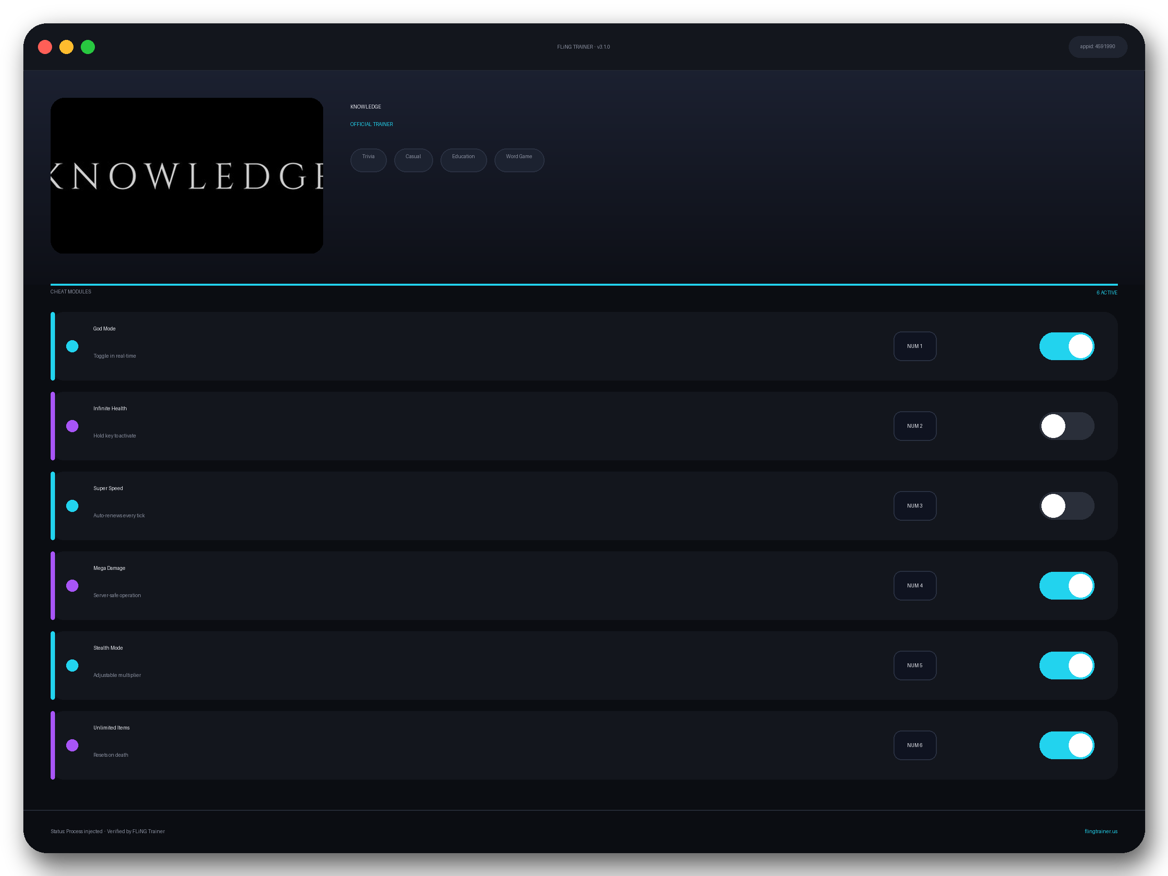 KNOWLEDGE Trainer interface