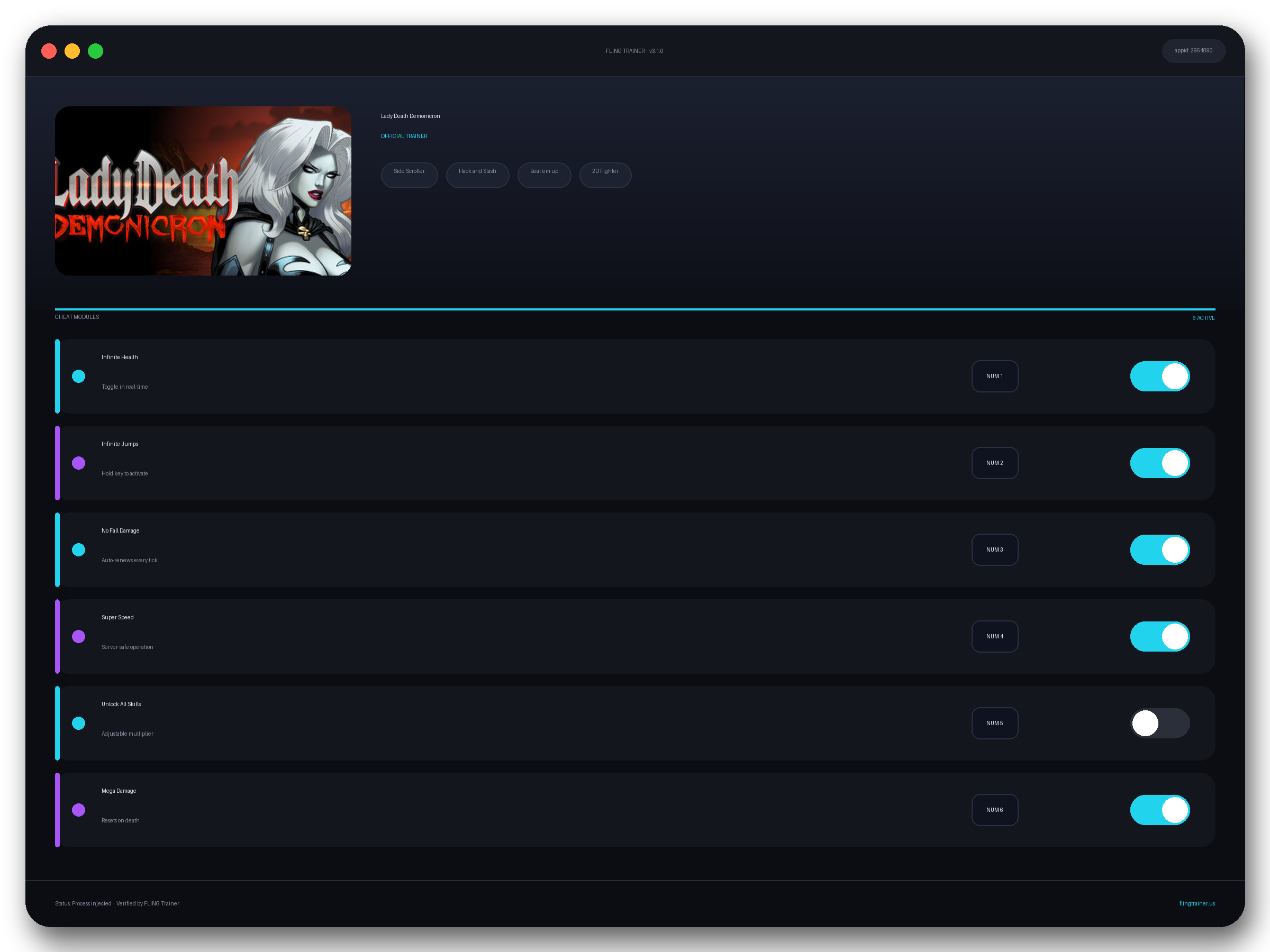 Lady Death Demonicron Trainer interface
