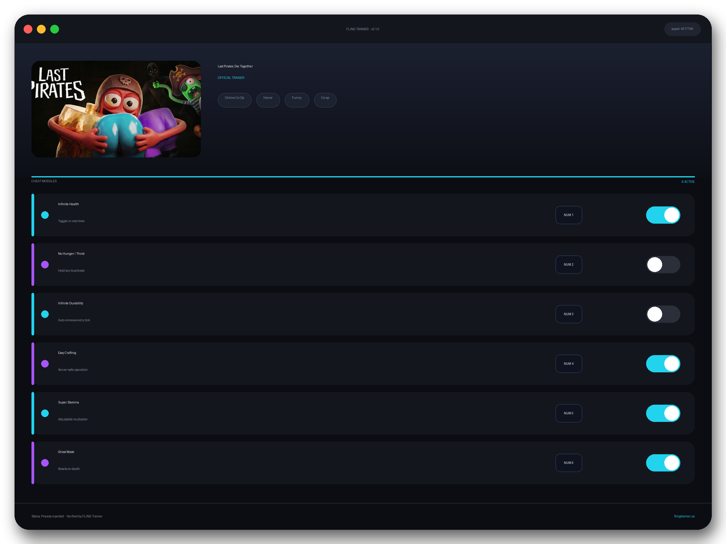 Last Pirates: Die Together Trainer interface