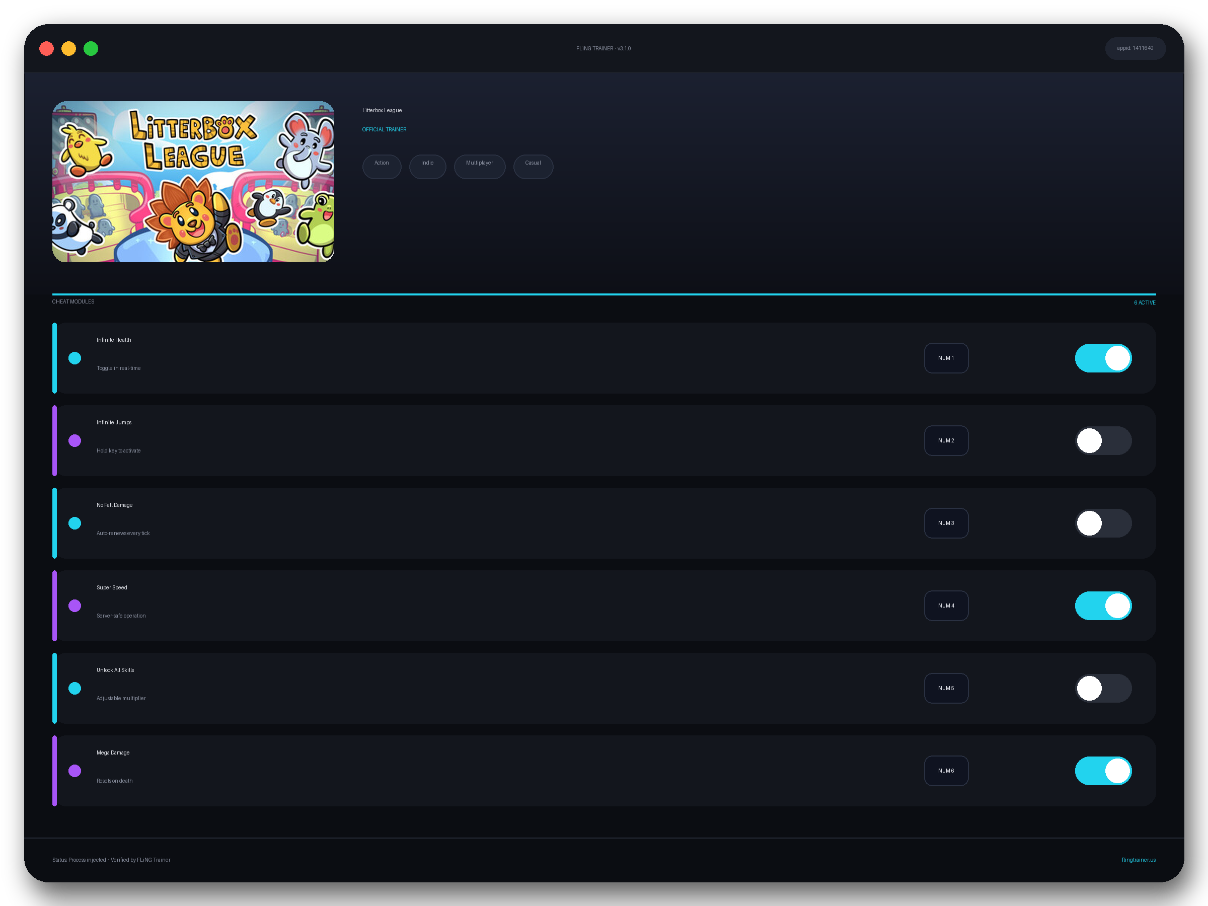 Litterbox League Trainer interface