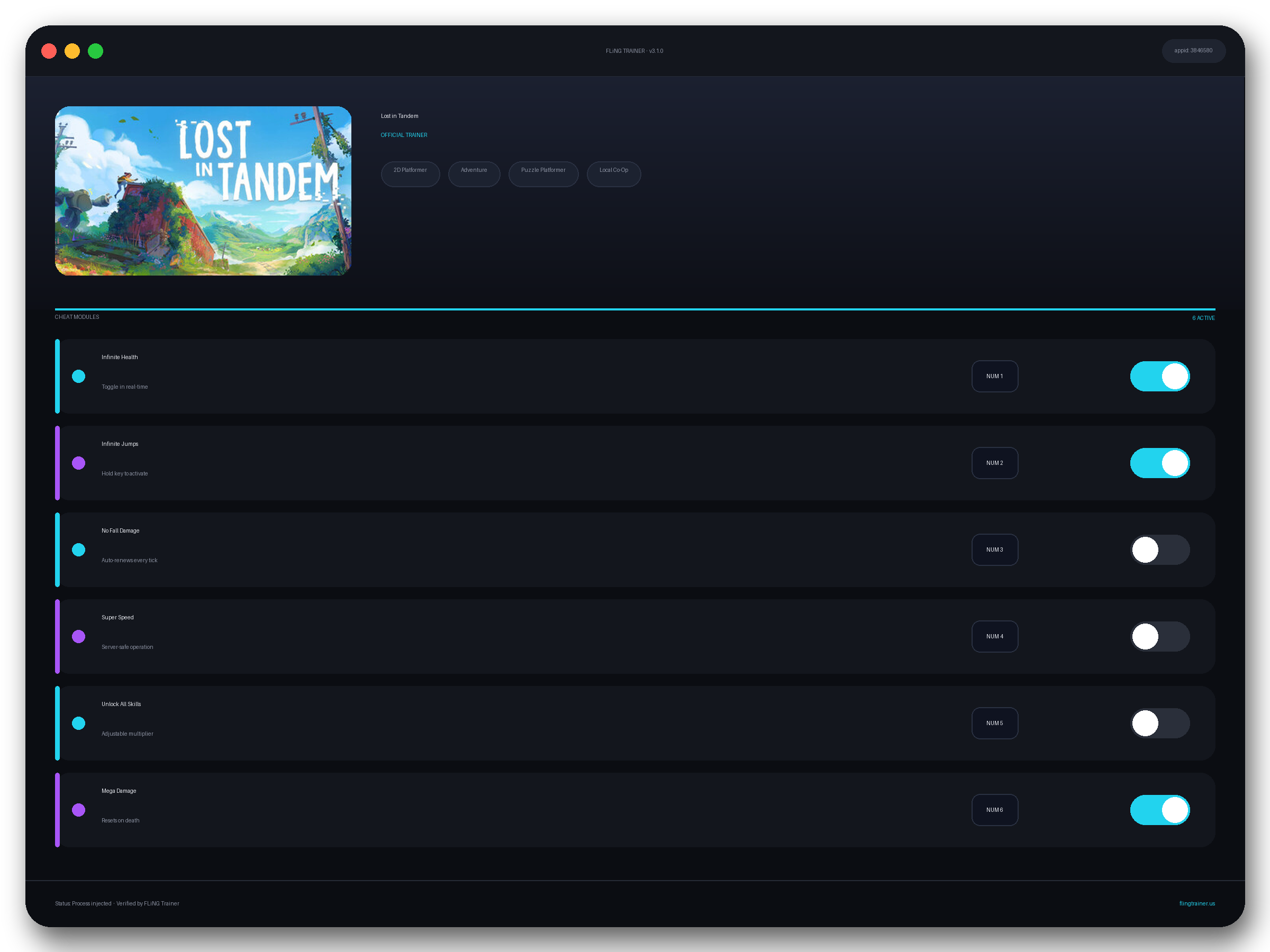 Lost in Tandem Trainer interface