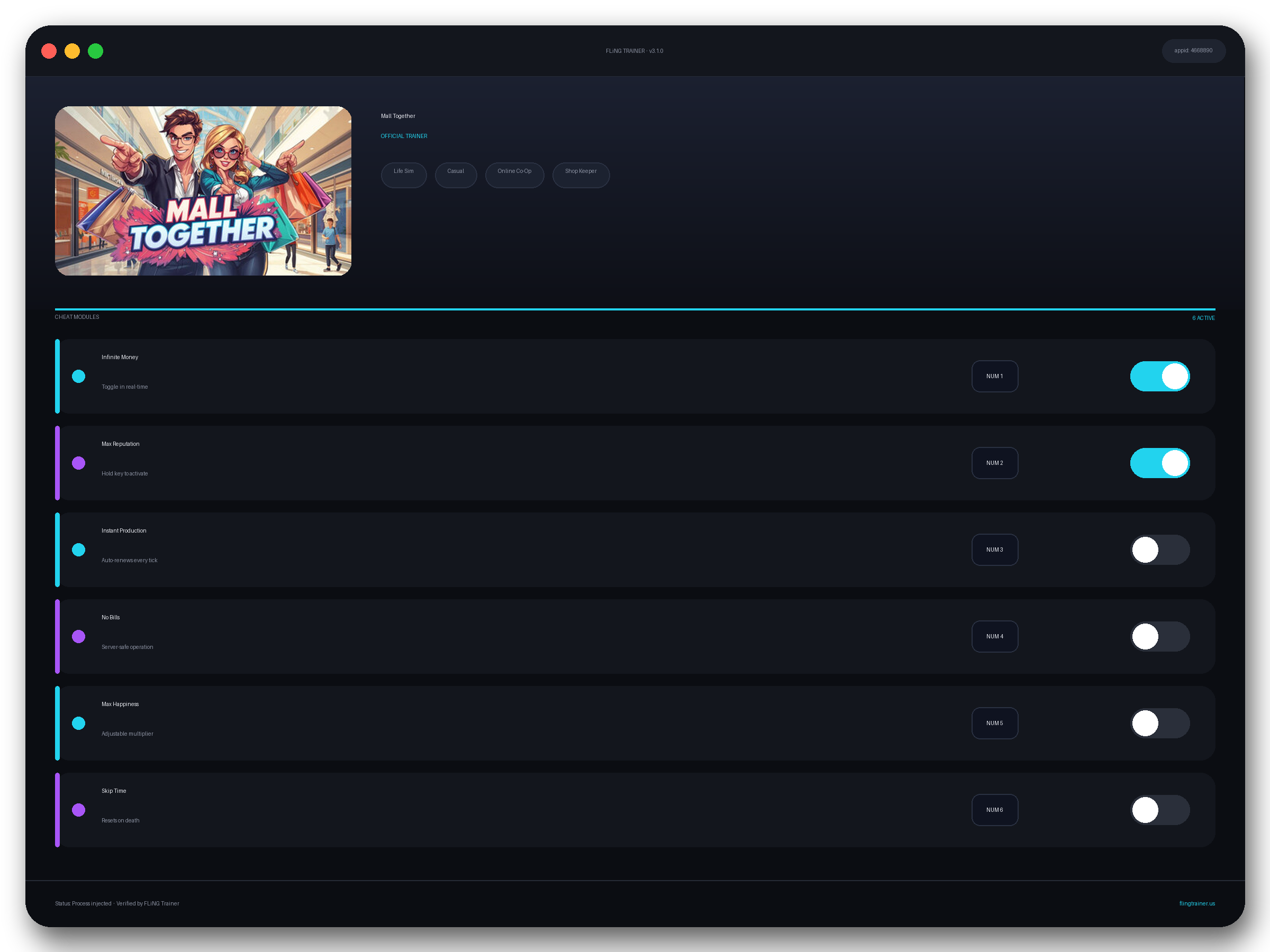 Mall Together Trainer interface