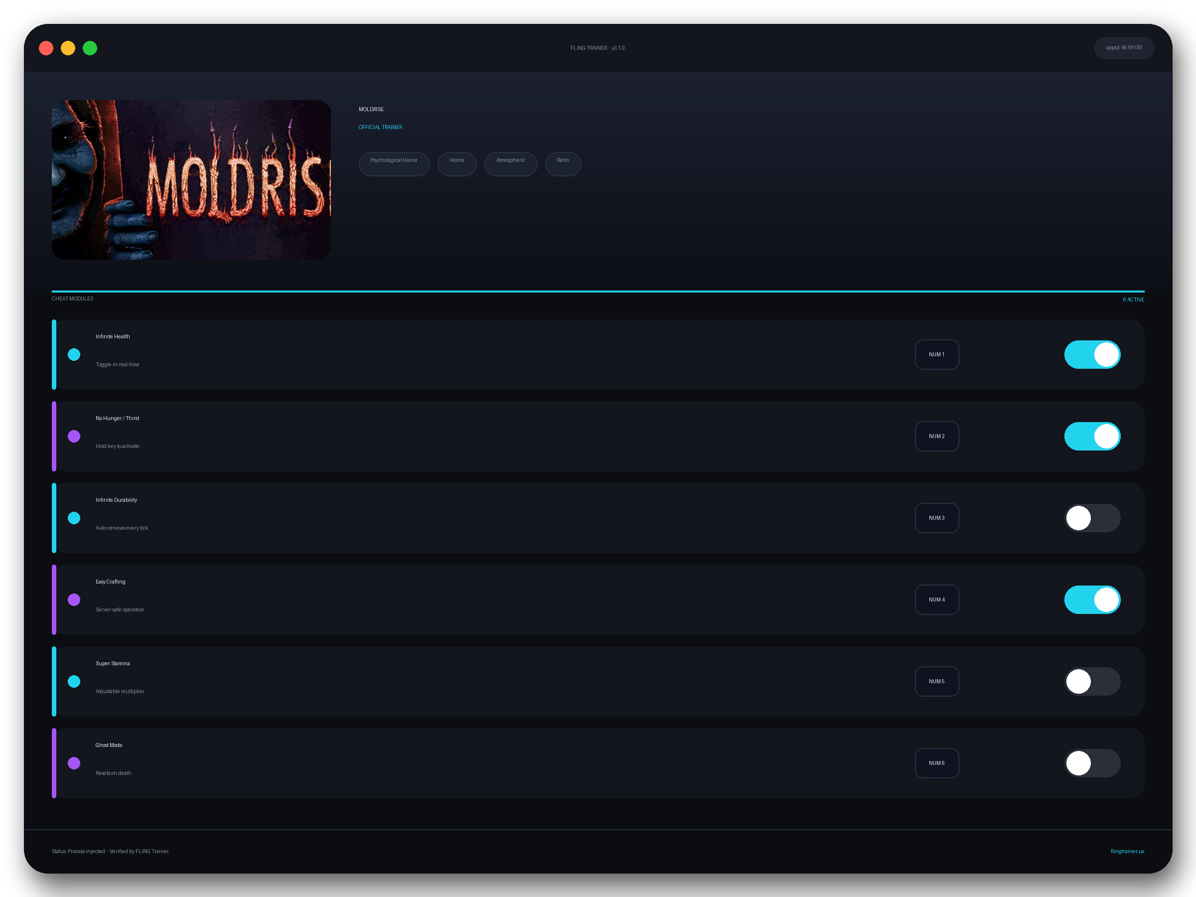 MOLDRISE Trainer interface