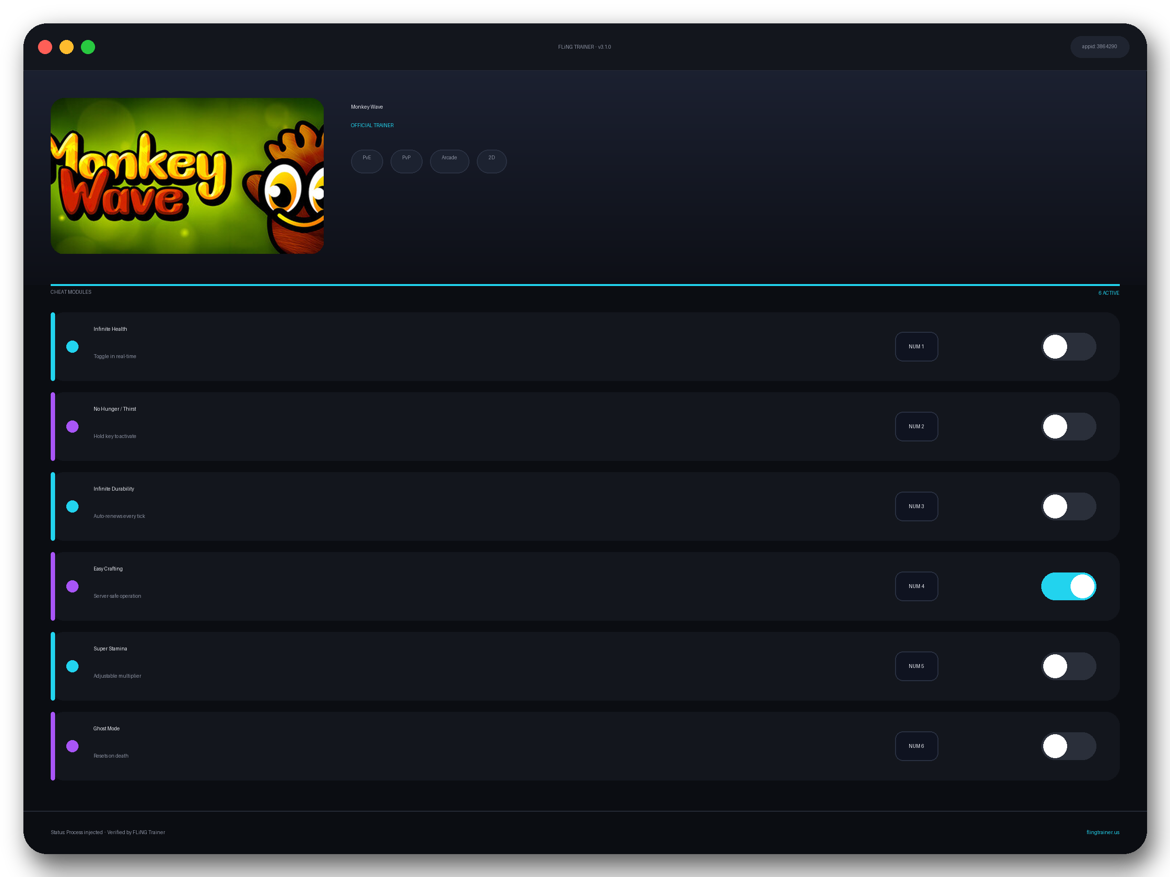 Monkey Wave Trainer interface
