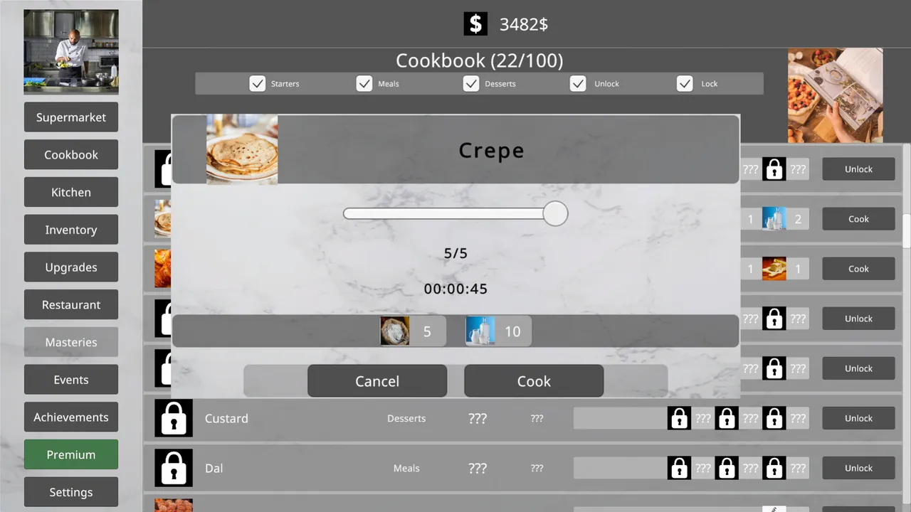 Professional Chef — exploration snapshot