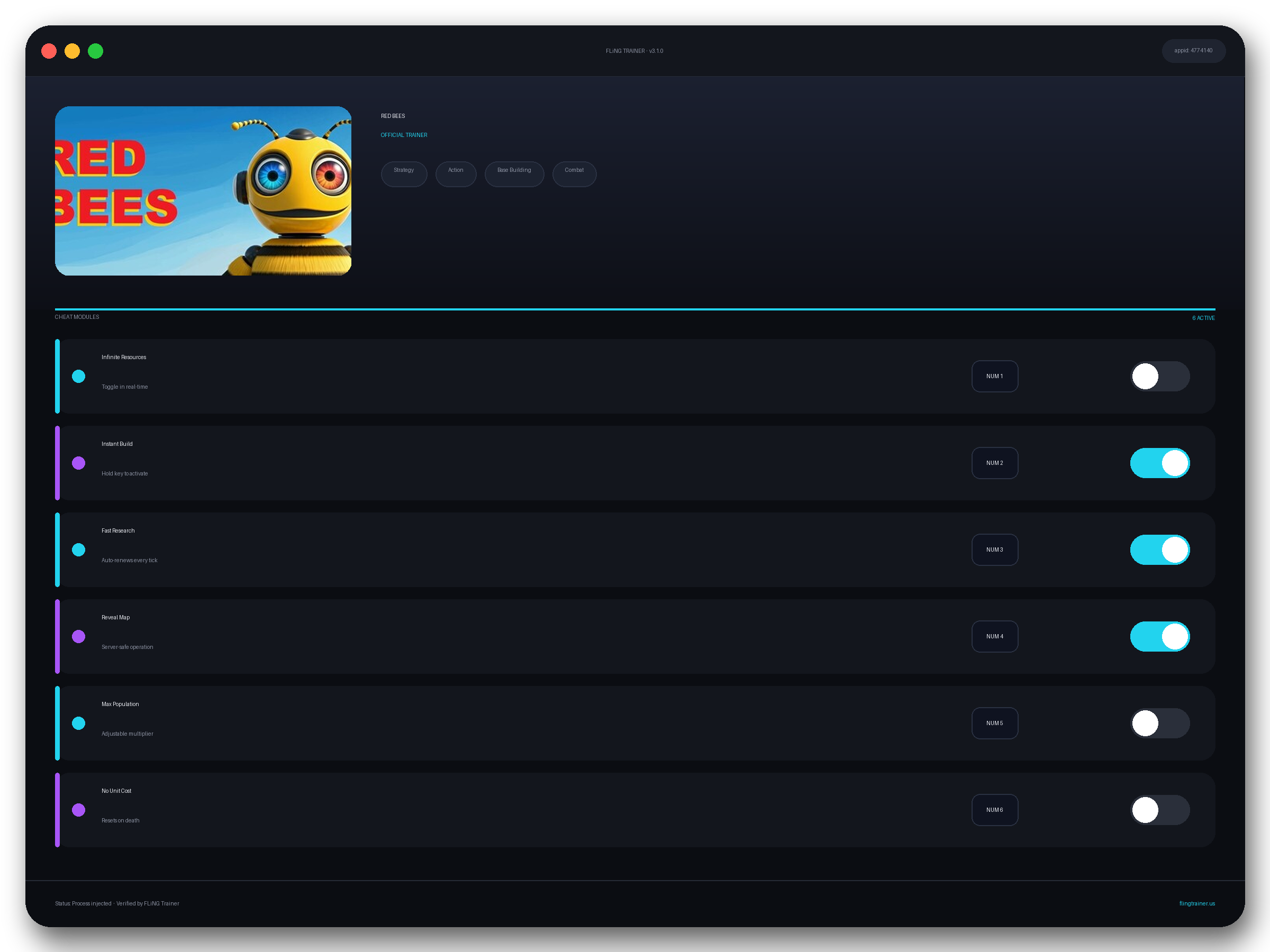 RED BEES Trainer interface