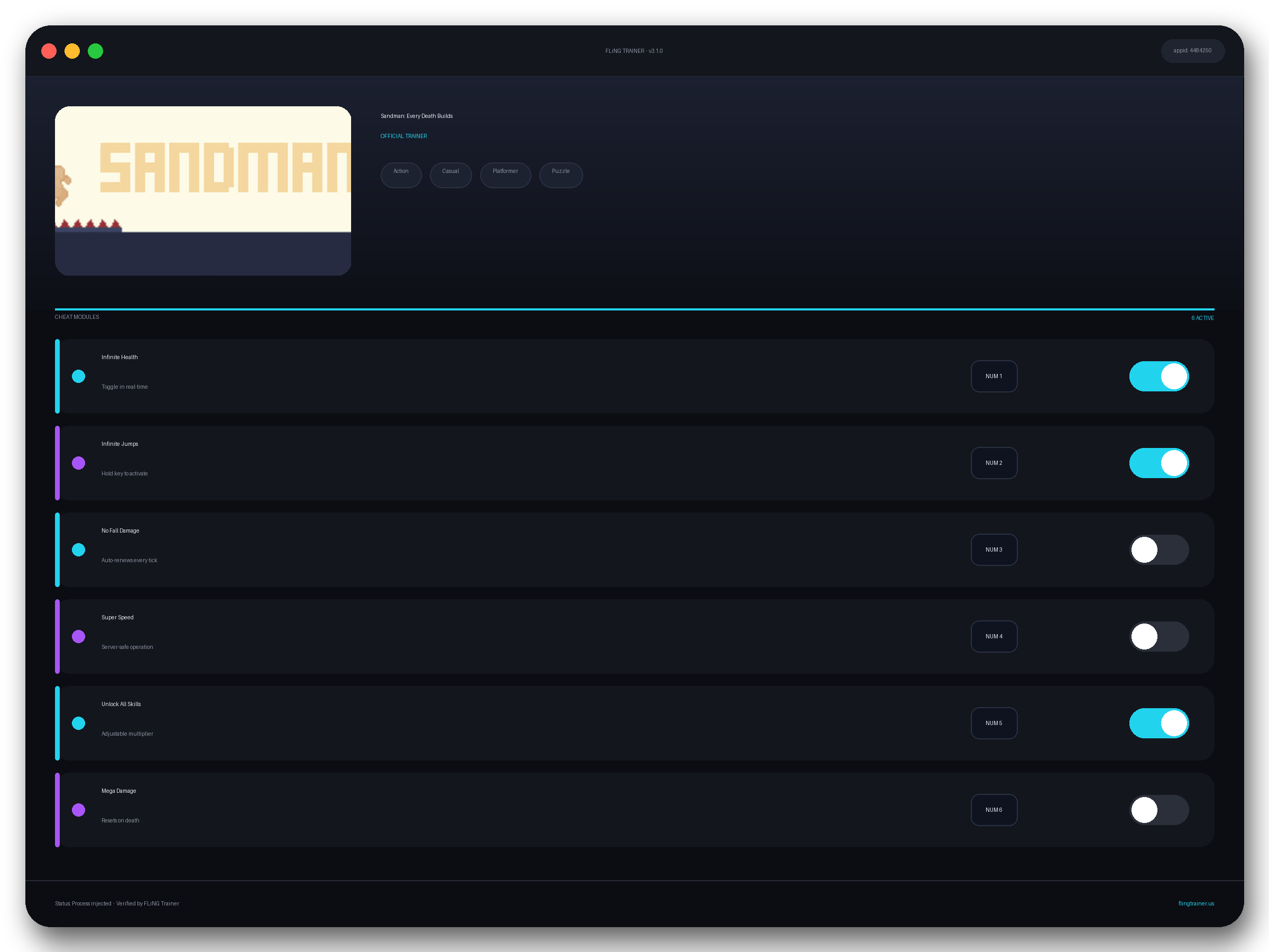 Sandman: Every Death Builds Trainer interface