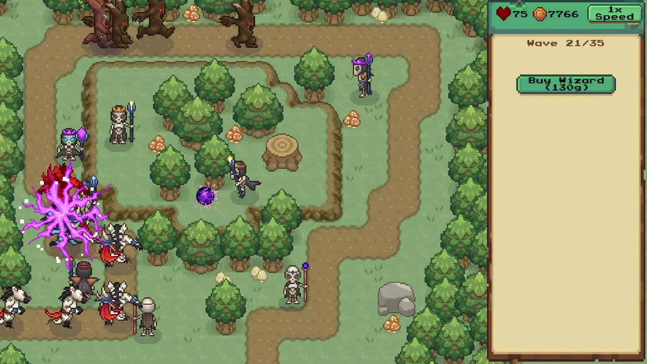 Skelemancer TD — story scene capture